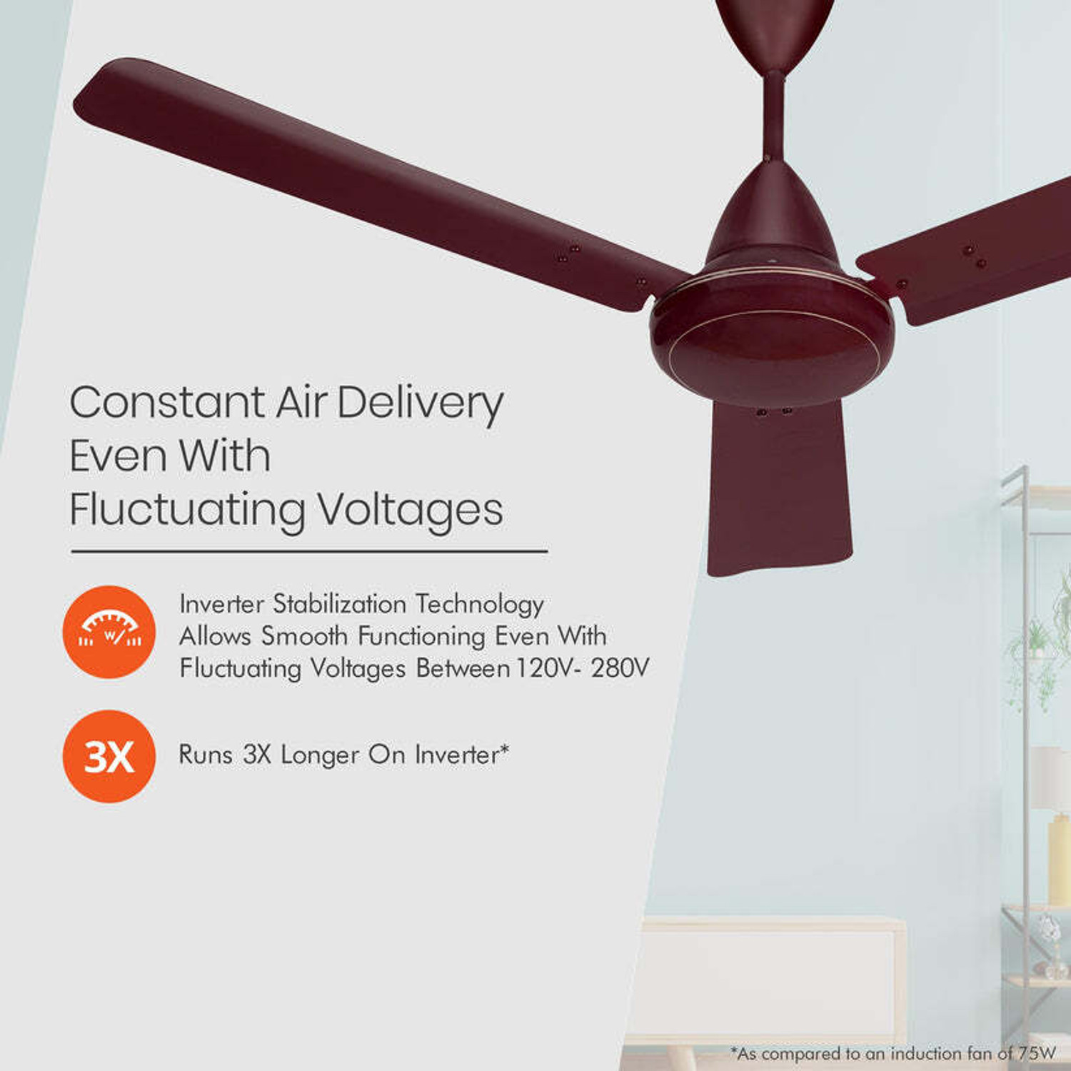Image of Orient Electric Ef with 5 Year Warranty BLDC Motor with Remote 1200 mm Ceiling Fan