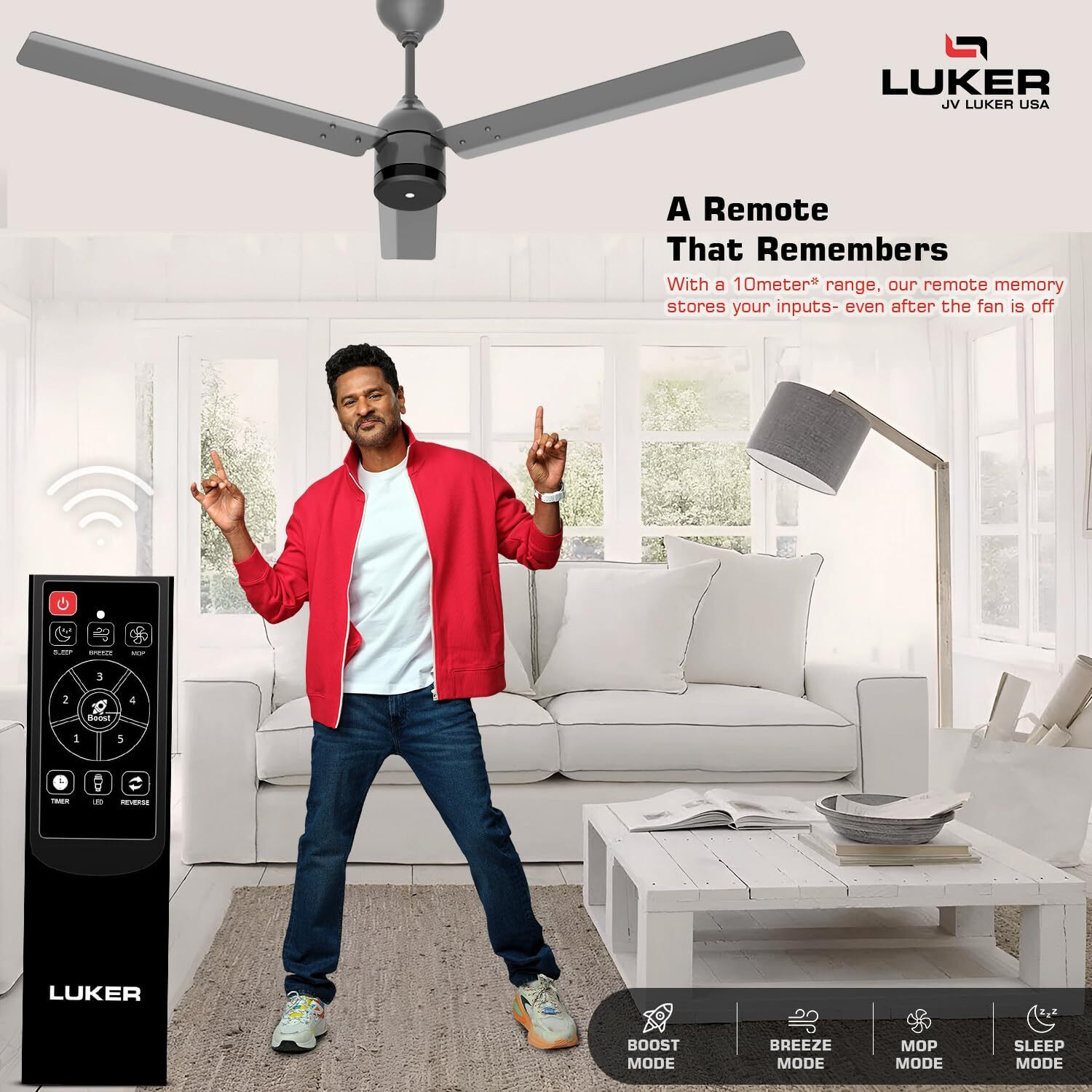 Image of LUKER USA Aero Zen BLDC Ceiling Fan with IR RemoteEnergy Saving High Air Delivery� with 3 Year Warranty 1200 mm Ceiling Fan