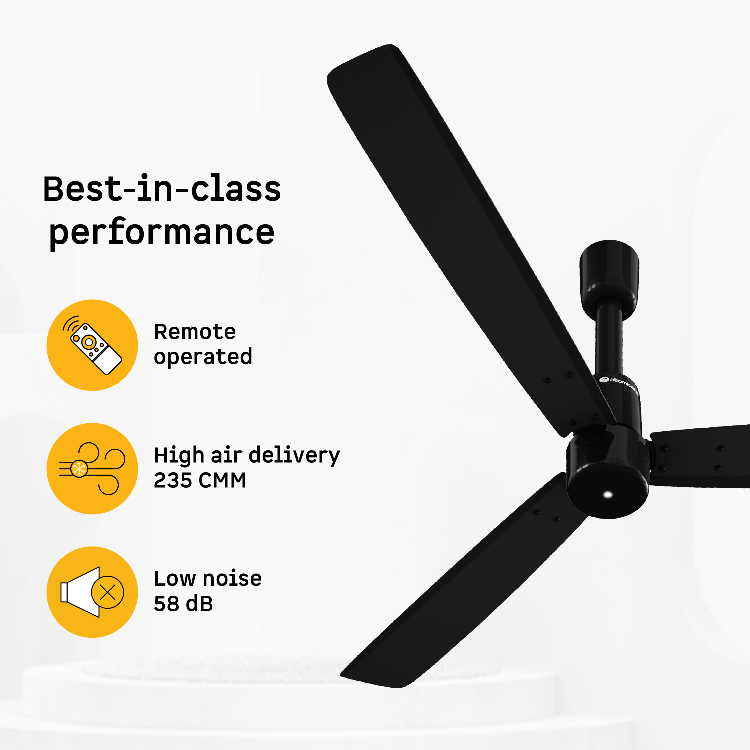 Image of Atomberg Razon|World's Smallest Motor Powered by BMC|Advance Air+ Technology| with 3 Year Warranty BLDC Motor with Remote 1200 mm Ceiling Fan