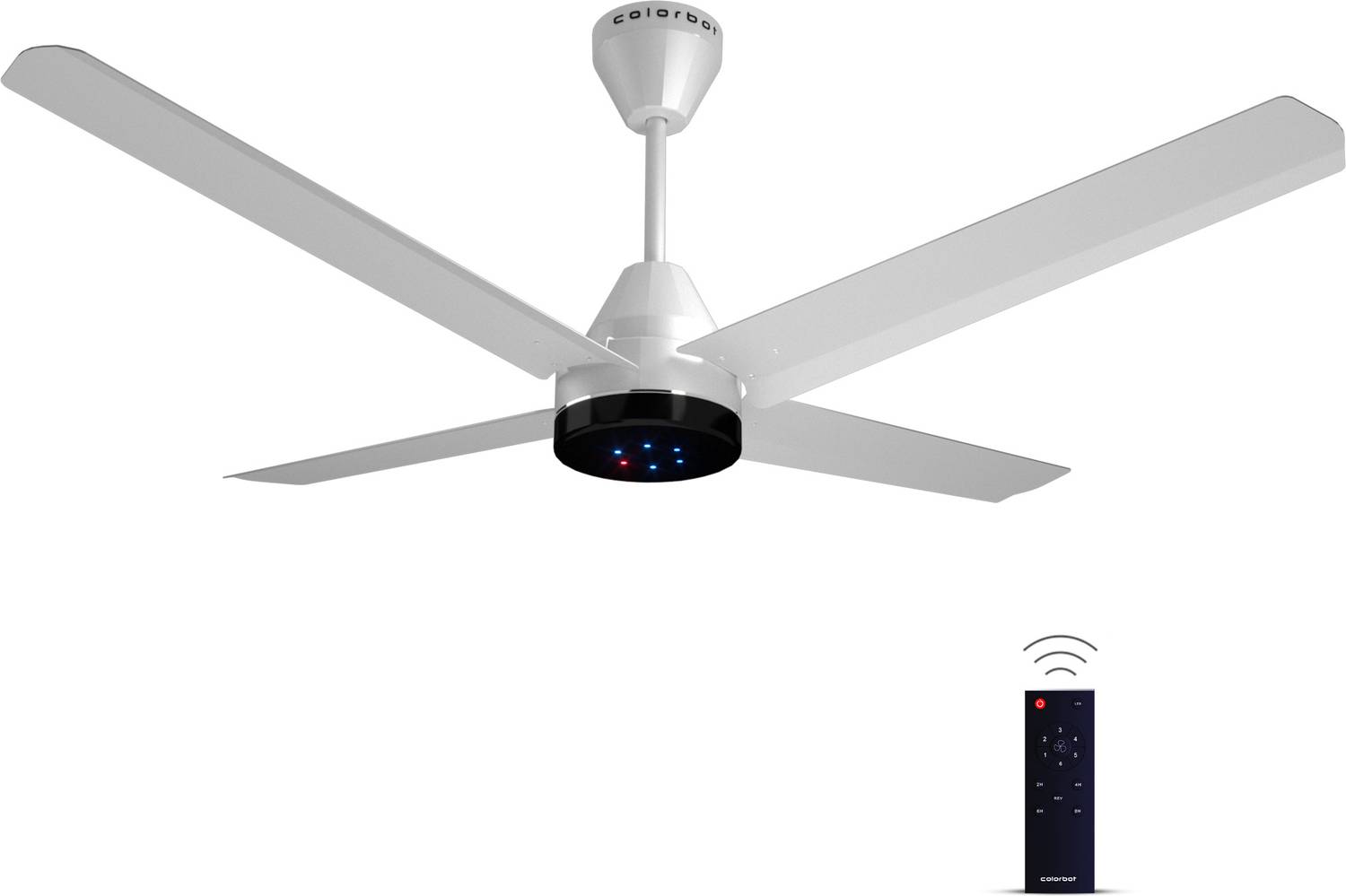 Colorbot Stella Quad BLDC Remote Controlled 4 Blade|High Airflow|LED|AeroQuiet+ Technolog with 4 Year Warranty BLDC Motor with Remote, With LED Indicators 1200 mm Ceiling Fan