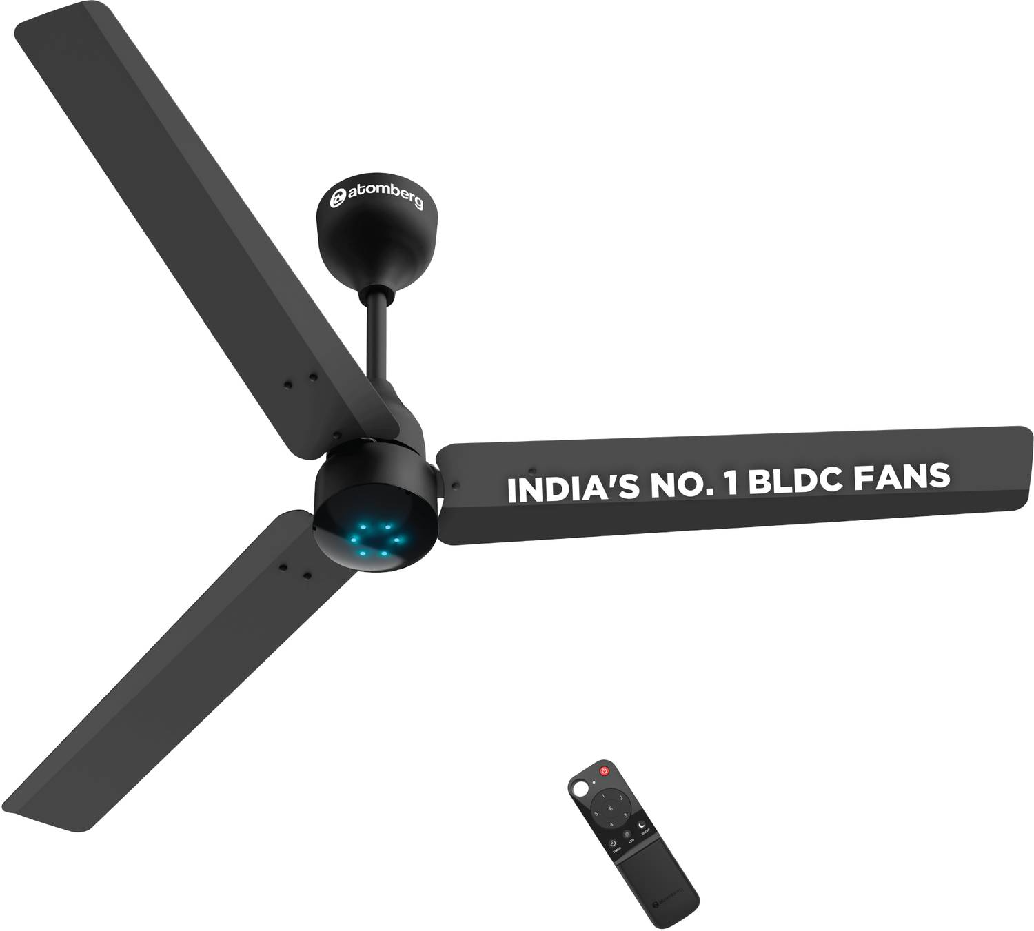 Atomberg Renesa Smart Midnight Black with 3 Year Warranty BLDC Motor with Remote 1200 mm Ceiling Fan