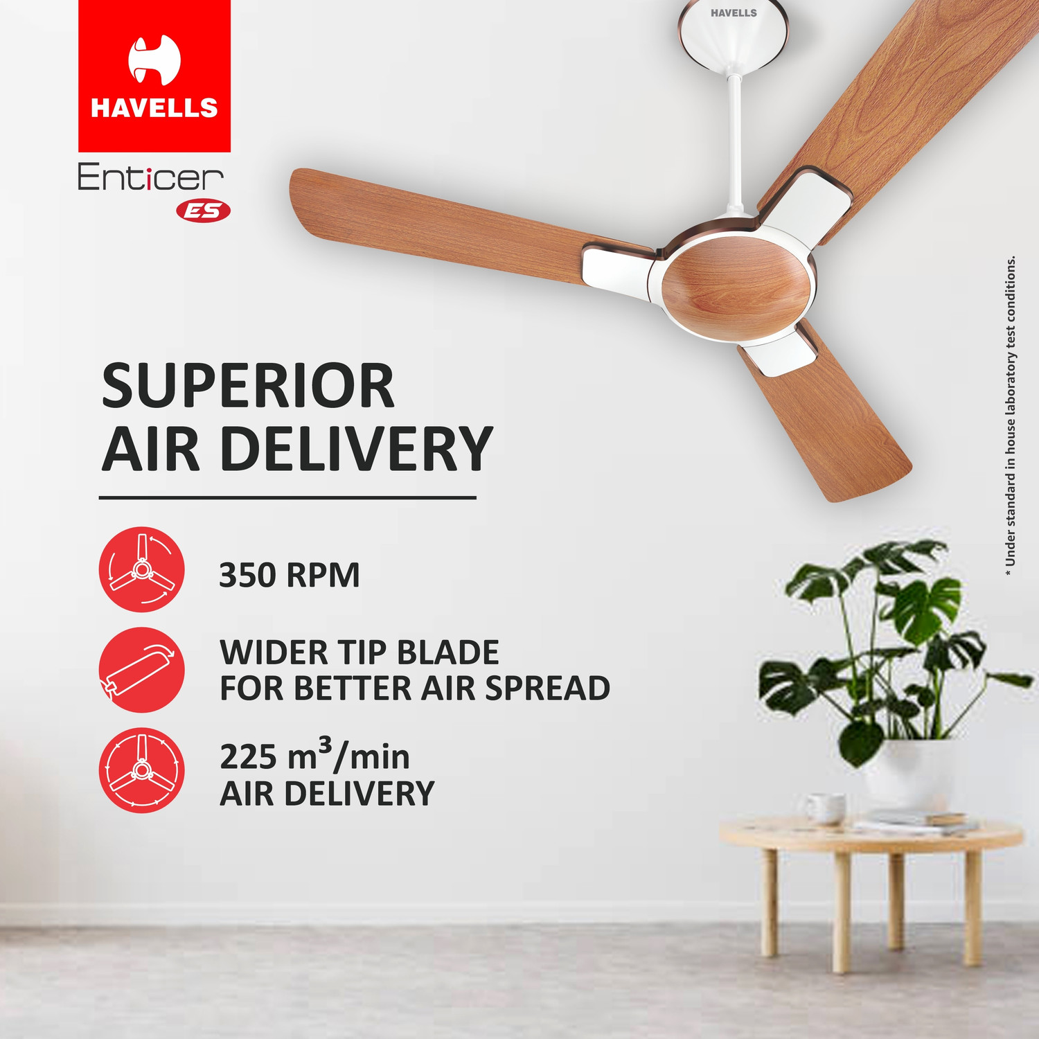 Image of HAVELLS Enticer Vineer ES with 2 Year Warranty 1200 mm Ceiling Fan