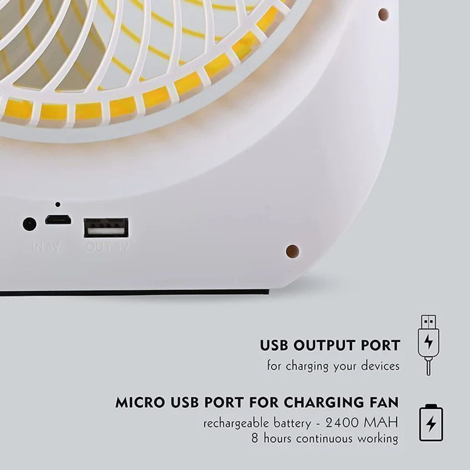 Image of Terviiix High Speed | Rechargeable | Table Fan | LED Light | For Office, Kitchen, Home Ultra High Speed 1400 mm Table Fan