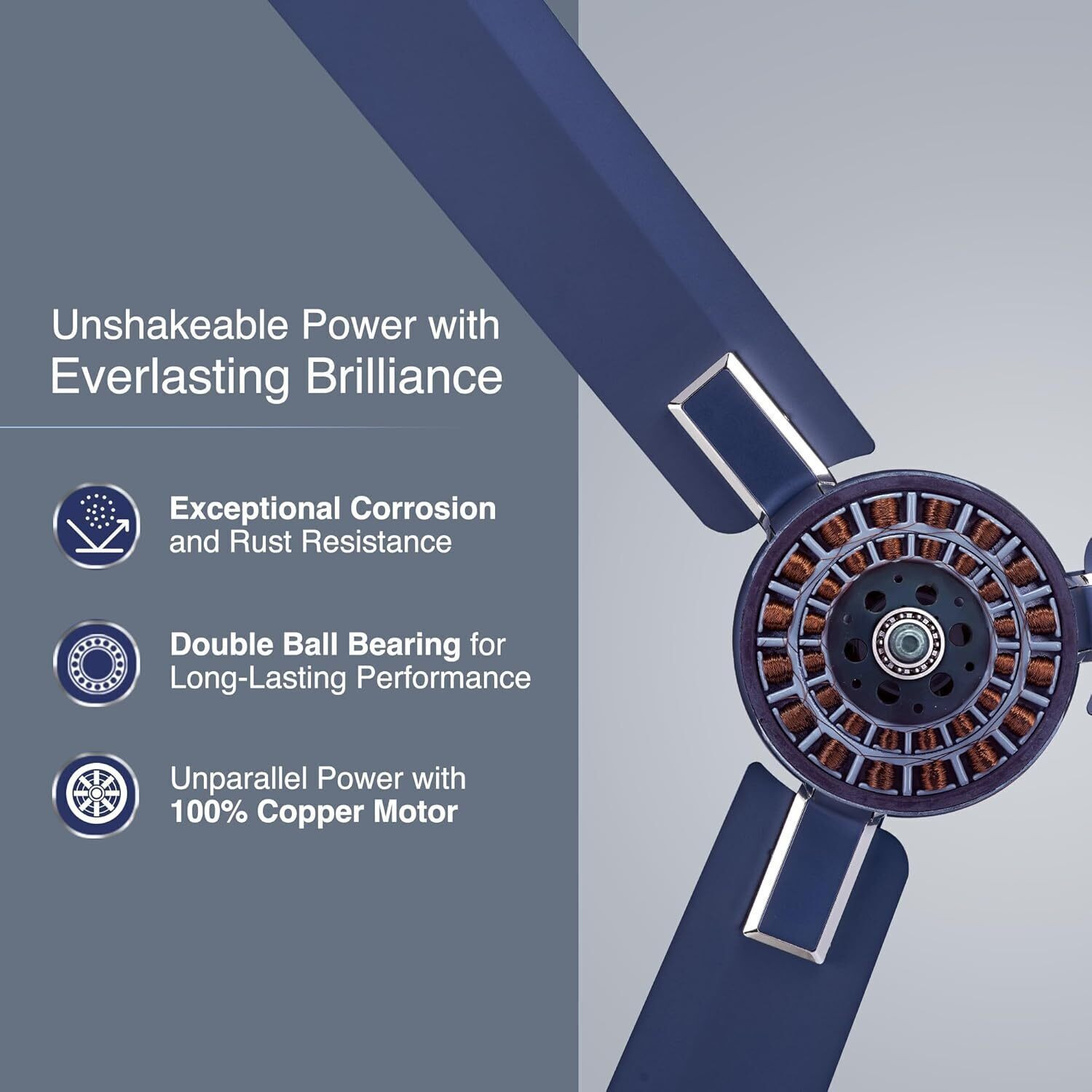 Image of V-Guard Glado Prime 400 VX Premium Decorative Ceiling Fan with 3 Year Warranty Ultra High Speed 1200 mm Ceiling Fan