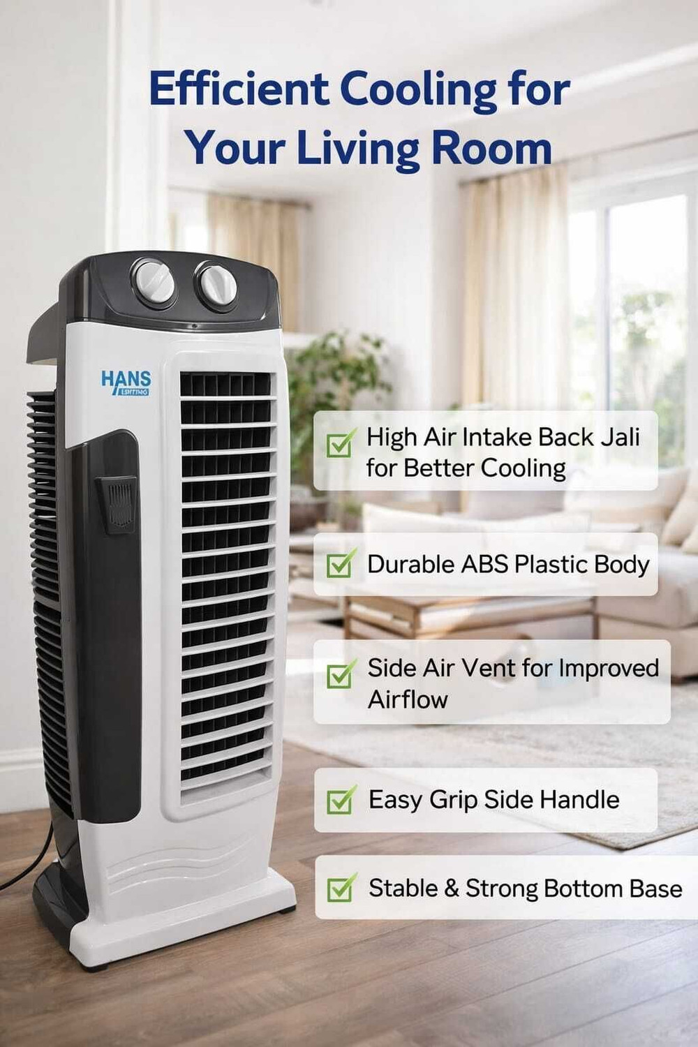 Image of HANS LIGHTINGS tower126 | Remote Control | 90 Oscillation | Energy Saving | Anti Dust with 1 Year Warranty Anti Dust Tower Fan