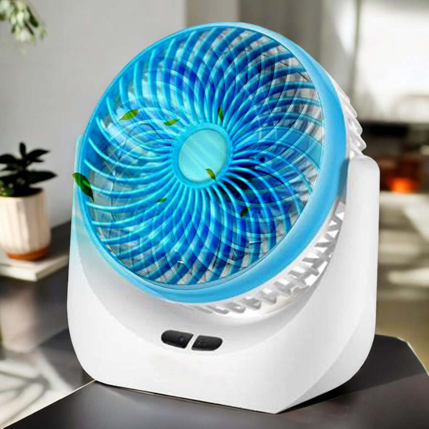 Image of Radhe High Speed Rechargeable Table Fan with LED Light For Office Desk, Home 307 Ultra High Speed 1400 mm Table Fan