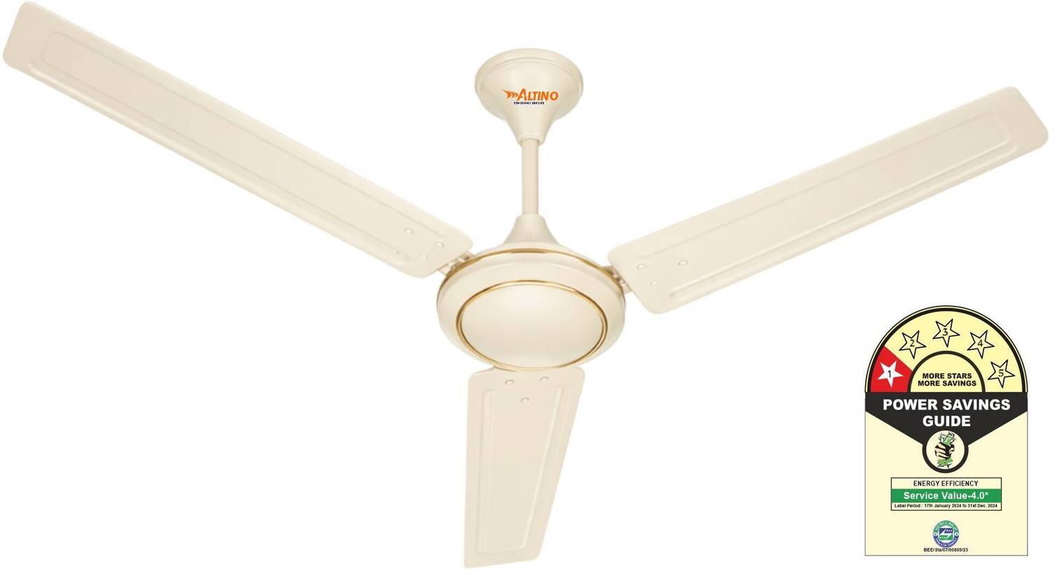 ALTINO Tezz Premium Powerful 48 inch Anti-Dust Star Rated Rust Resistant Ceiling Fan with 1 Year Warranty Energy Saving 1200 mm Ceiling Fan