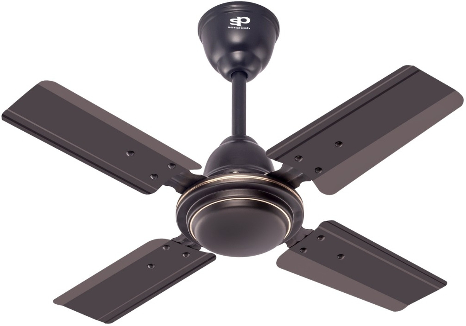 Image of Sonpush 4 Blade Black Fan 02 with 24 Months Warranty 390 mm Ceiling Fan