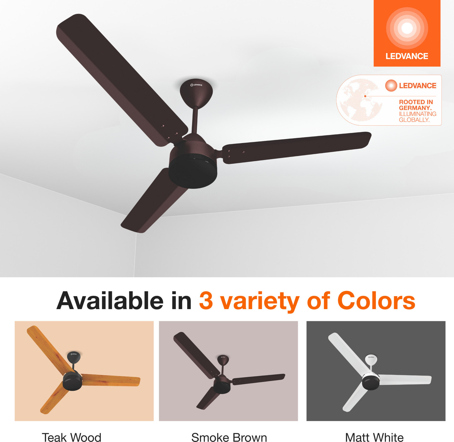 Image of ledvance Aero Master Supreme Ceiling Fan | For Rooms & Bedrooms | 5 Star BLDC Ceiling Fan with 3 Year Warranty Energy Saving 1200 mm Ceiling Fan