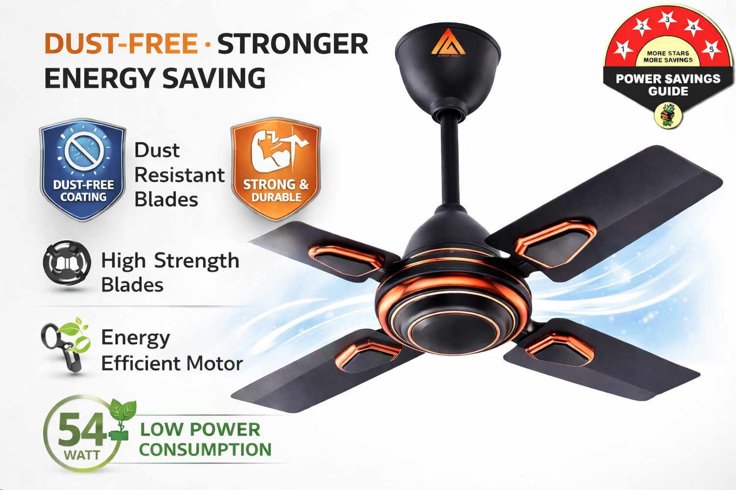 Image of Athots Mallet 24 Inch | Ultra High Speed with 30 Months Warranty Anti Dust 600 mm Ceiling Fan