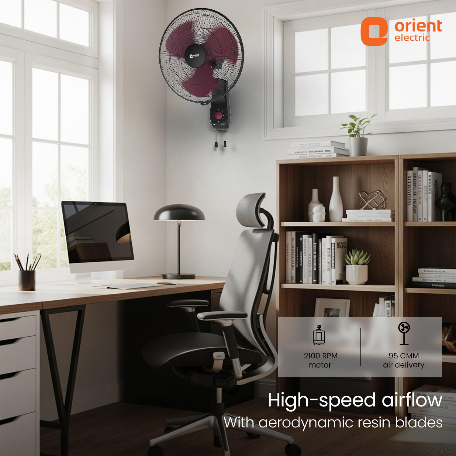 Image of Orient Electric Wall 97 |100% Copper Motor|Superior Air Delivery |3 Speed | Military Grade Guard with 2 Year Warranty Ultra High Speed 400 mm Wall Fan