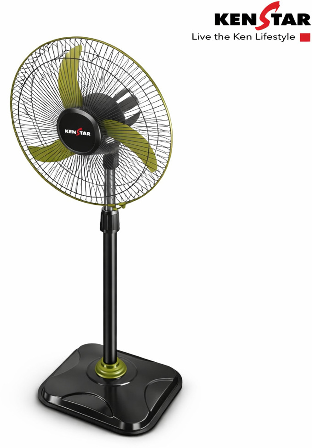 Image of Kenstar Wind Speed Ultra GRN | Adjustable Height with 2 Year Warranty Ultra High Speed 400 mm Pedestal Fan