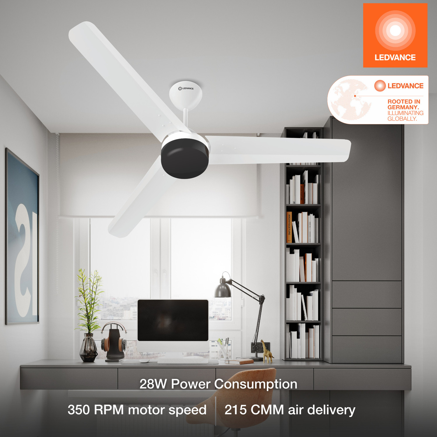 Image of ledvance Aero Master Supreme Ceiling Fan | For Rooms & Bedrooms | 5 Star BLDC Ceiling Fan with 3 Year Warranty Energy Saving 1200 mm Ceiling Fan