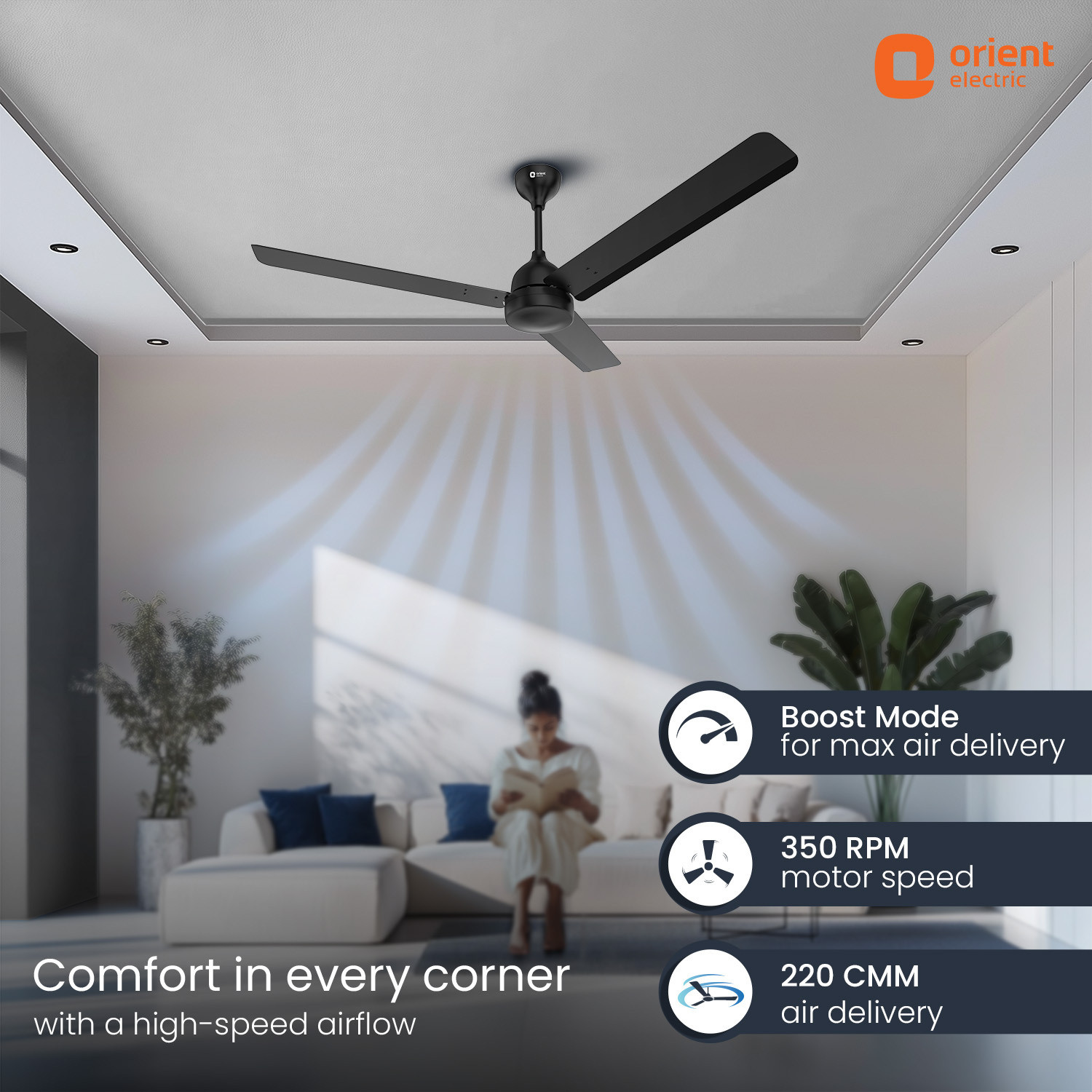 Image of Orient Electric Kratos Neu | Superior Air Delivery |BEE 5 Star Rated | Low Power Consumption with 3 Year Warranty BLDC Motor with Remote 1200 mm Ceiling Fan