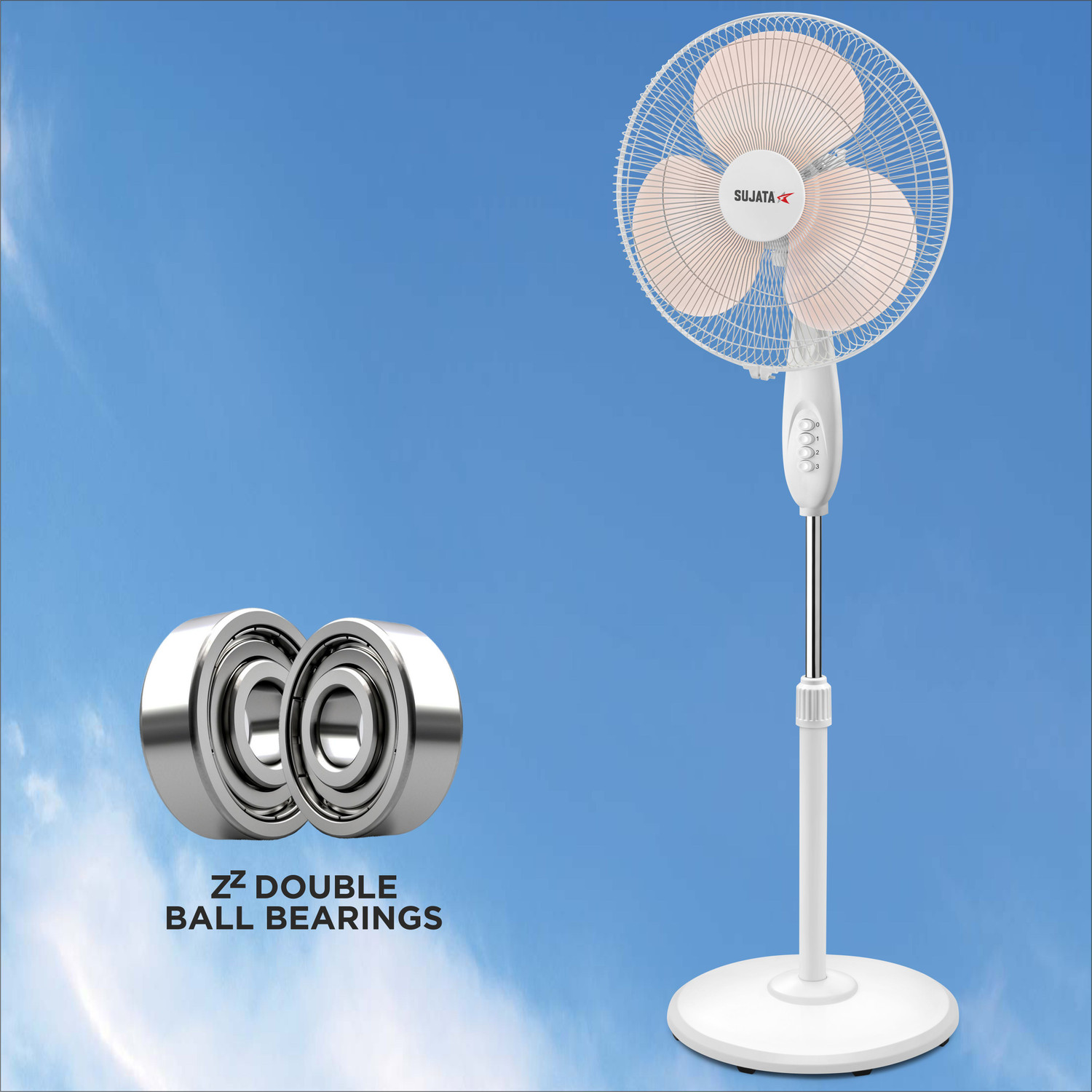 Image of SUJATA LX SPF09 Pedestal Fan | Overload Thermal Protection | Oscillating Pedestal Fan with 2 Year Warranty Silent Operation 400 mm Pedestal Fan