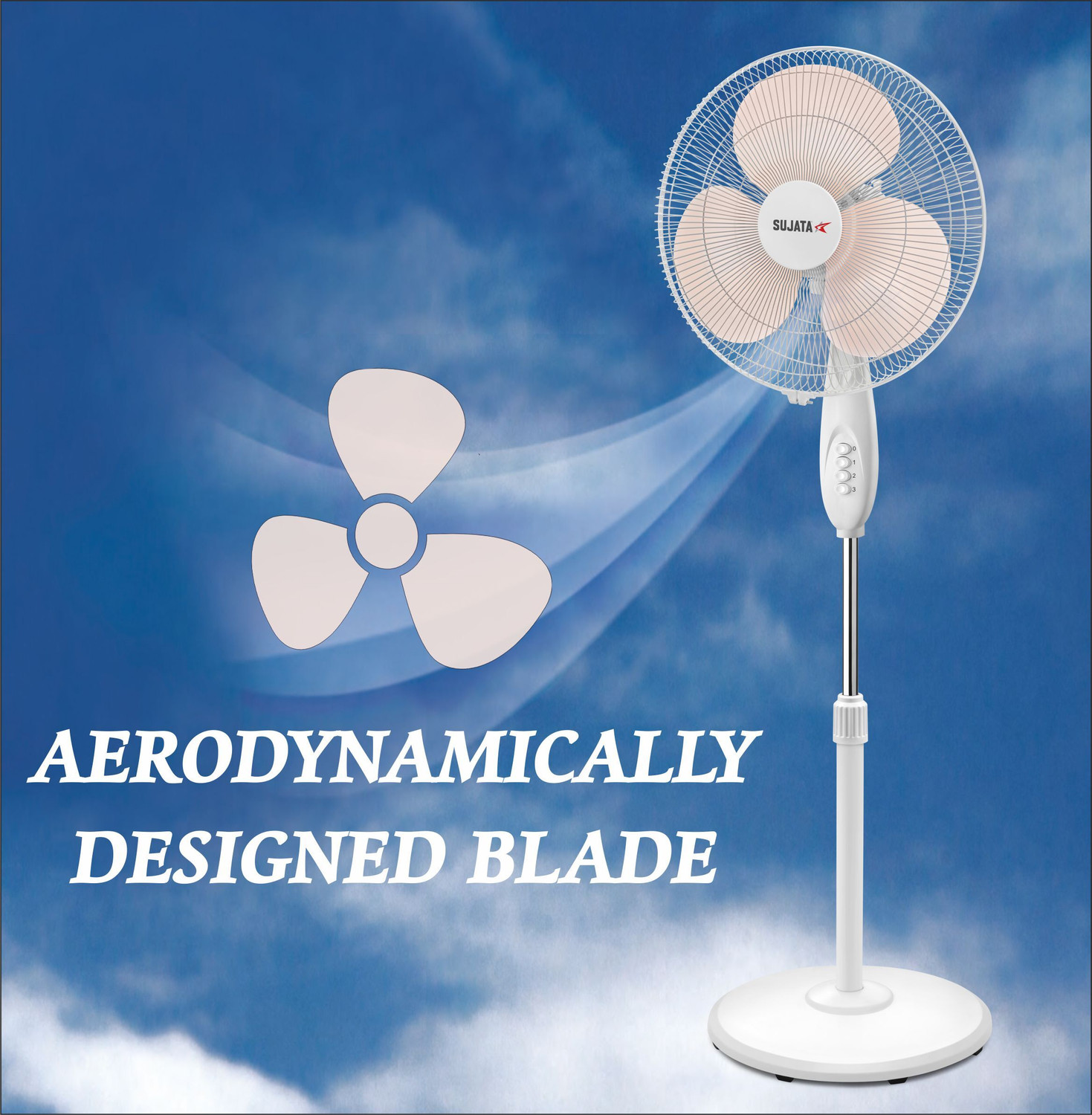 Image of SUJATA LX SPF09 Pedestal Fan | Overload Thermal Protection | Oscillating Pedestal Fan with 2 Year Warranty Silent Operation 400 mm Pedestal Fan