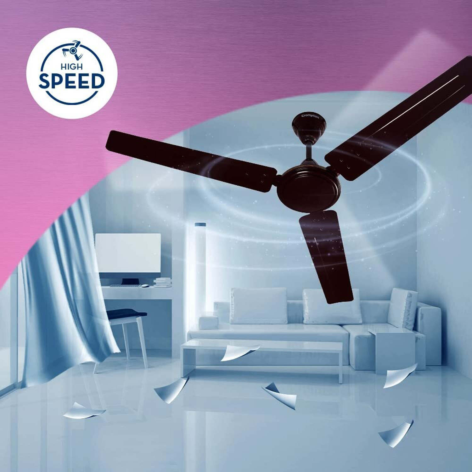 Image of Crompton Surebreeze Sea Sapphira Pack of 1 with 1 Year Warranty 1200 mm Ceiling Fan