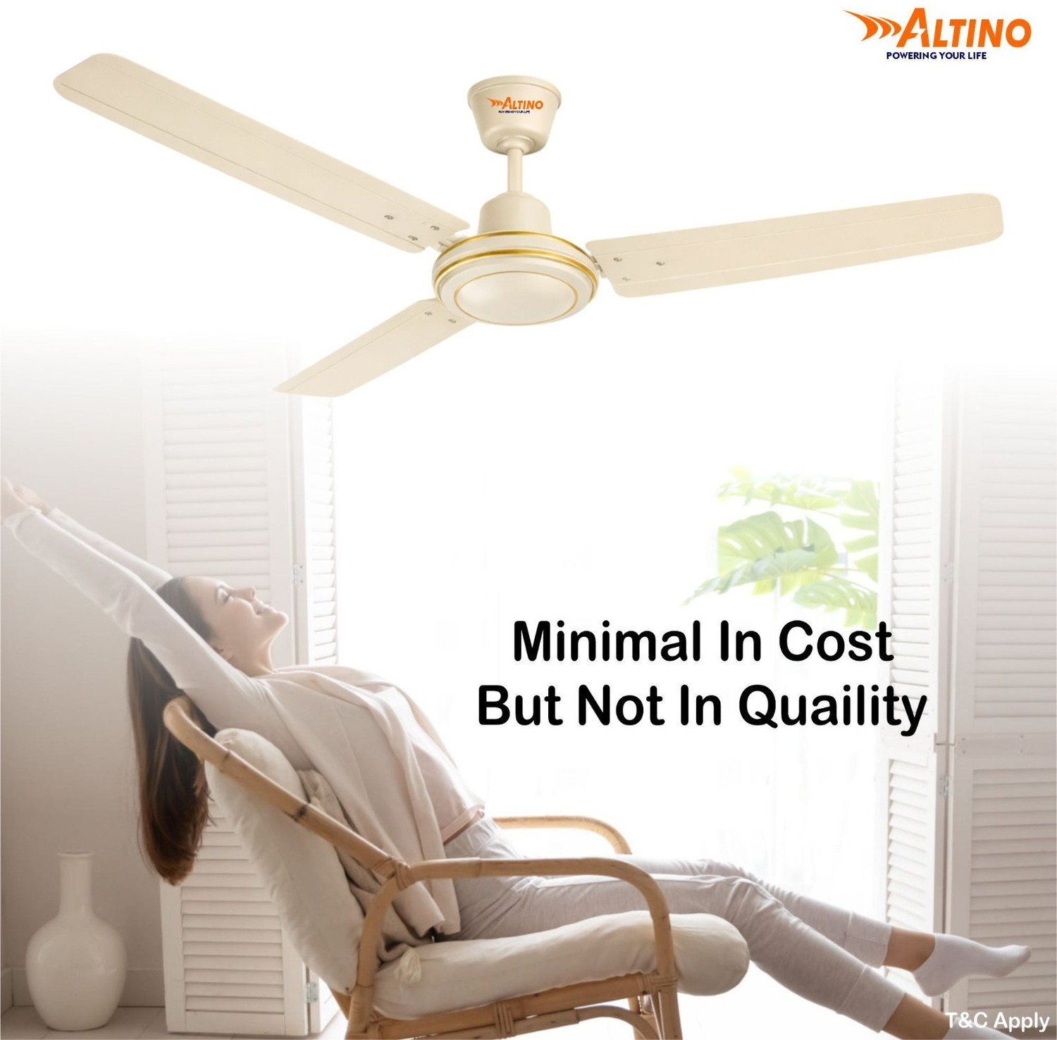 Image of ALTINO TEZZZ Ivory-29 with 2 Year Warranty 1200 mm Ceiling Fan