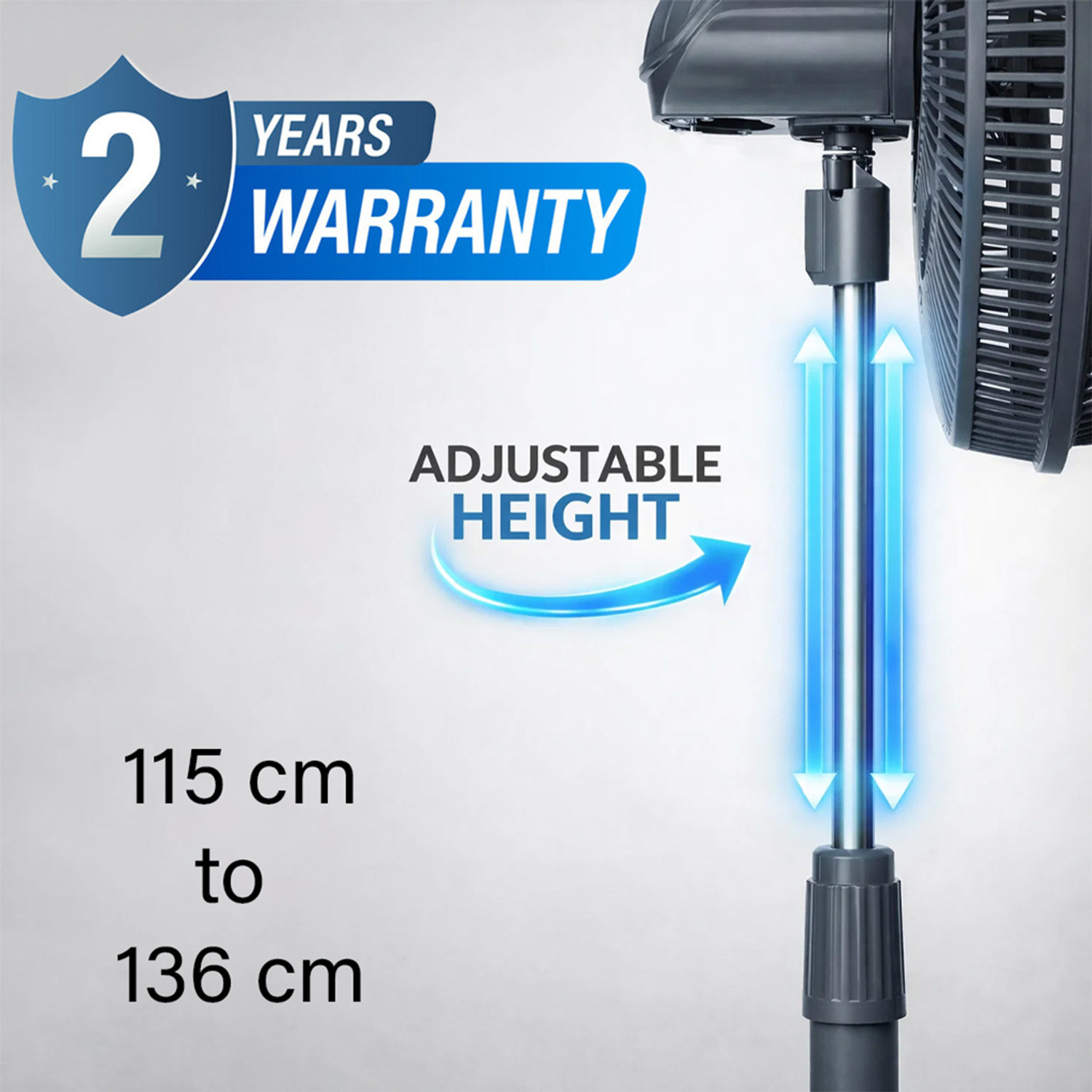 Image of Fogger Wind Speed Electric Stand Fan Wind Speed | Adjustable Height | Silent Operation with 2 Year Warranty High Air Delivery, Silent Operation 400 mm Pedestal Fan