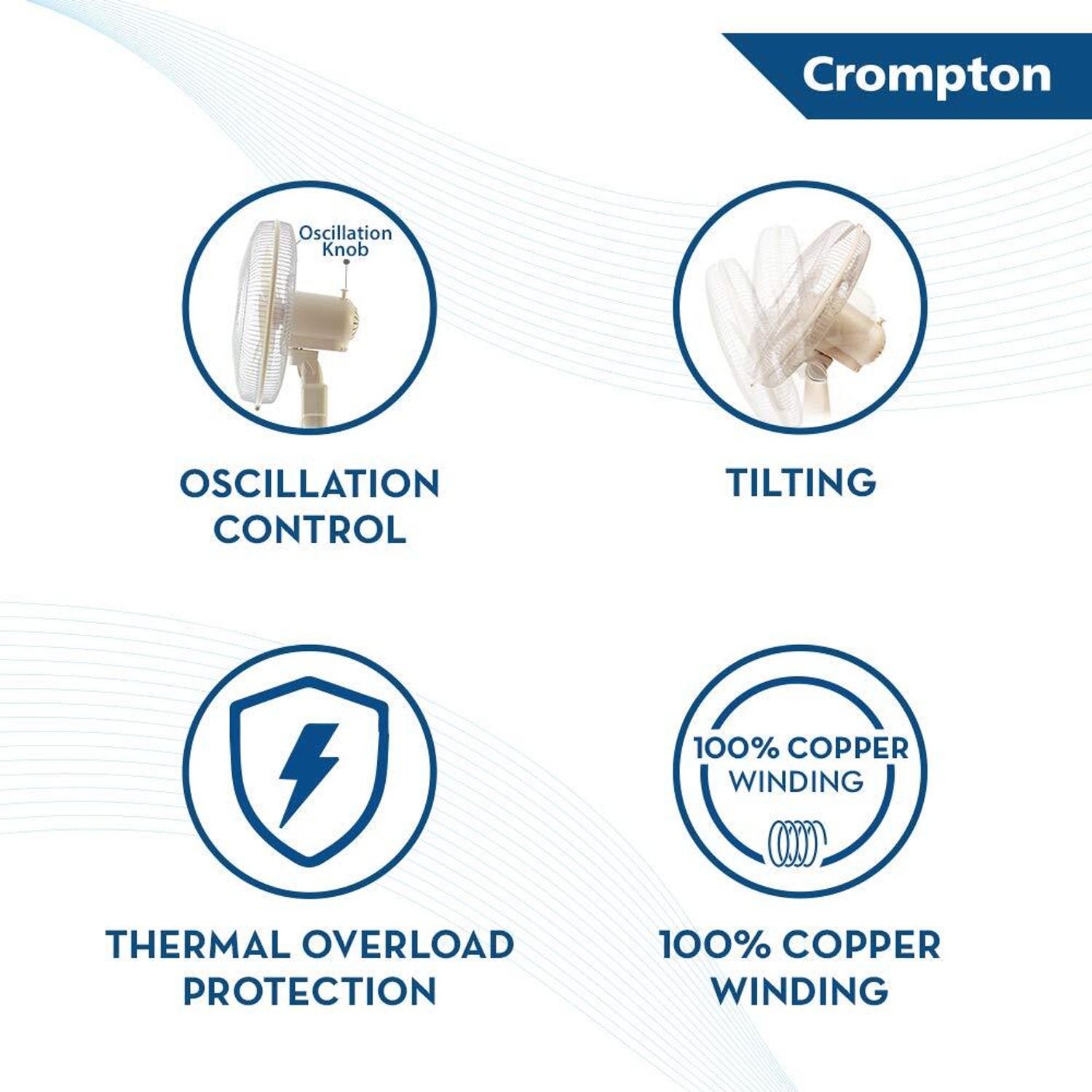 Image of Crompton Torpedo highspeed pack of 1 400mm with 1 Year Warranty 400 mm Table Fan