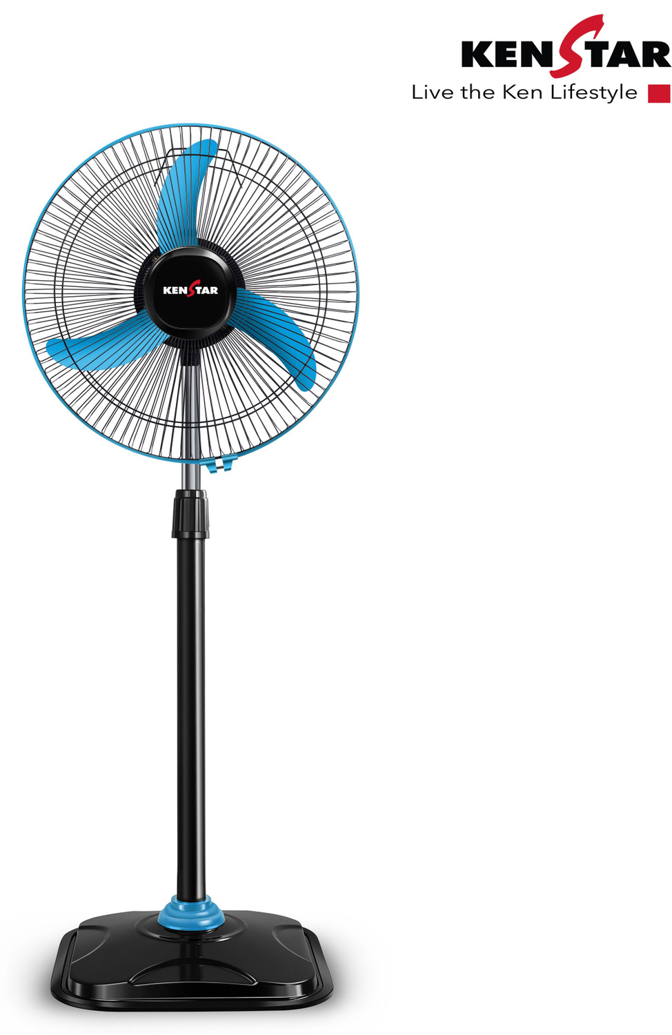 Image of Kenstar Wind Speed Ultra BLU | Adjustable Height | High Speed with 24 Months Warranty 400 mm Pedestal Fan