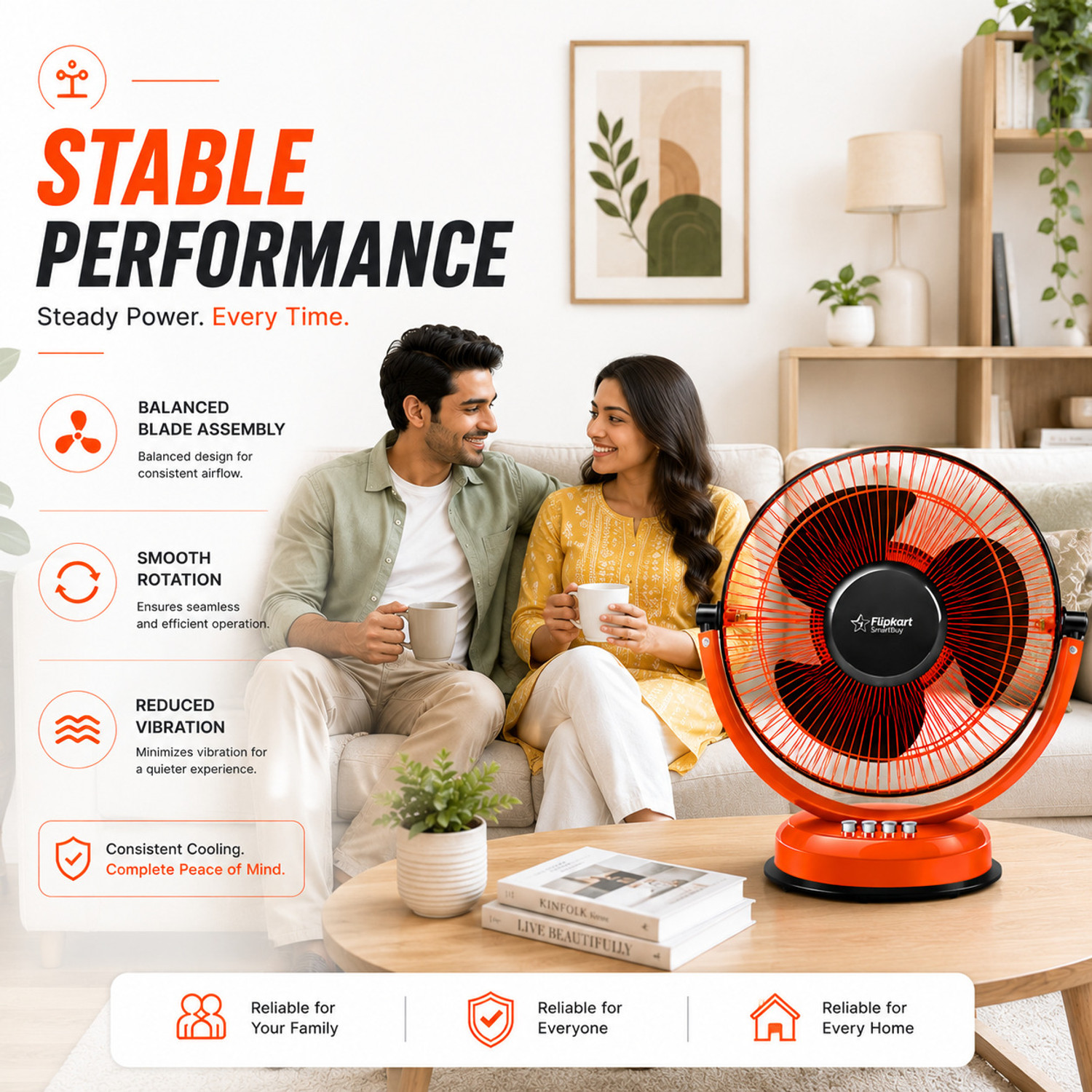 Image of Flipkart SmartBuy Atomic300 with 2 Year Warranty High Air Delivery, Ultra High Speed 300 mm Table Fan