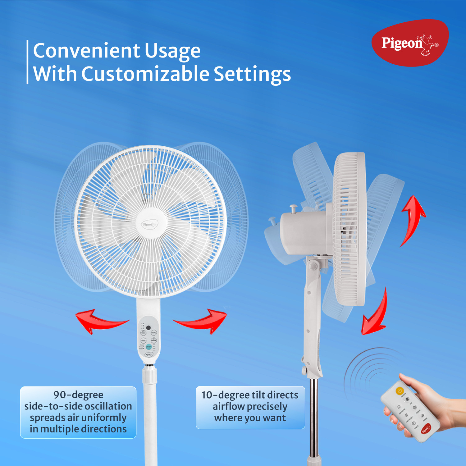 Image of Pigeon BLDC Pedestal fan with 2 Year Warranty 400 mm Pedestal Fan