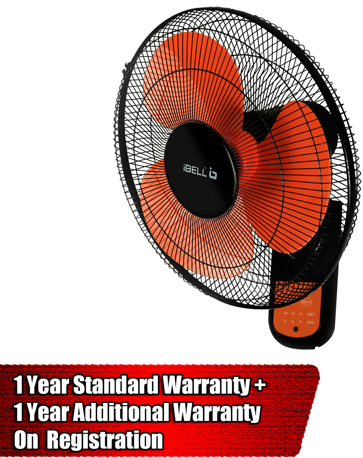 Image of iBELL VIVA03WF | Remote Control | 90 Oscillation | High Speed with 2 Year Warranty Remote Controlled 406 mm Wall Fan
