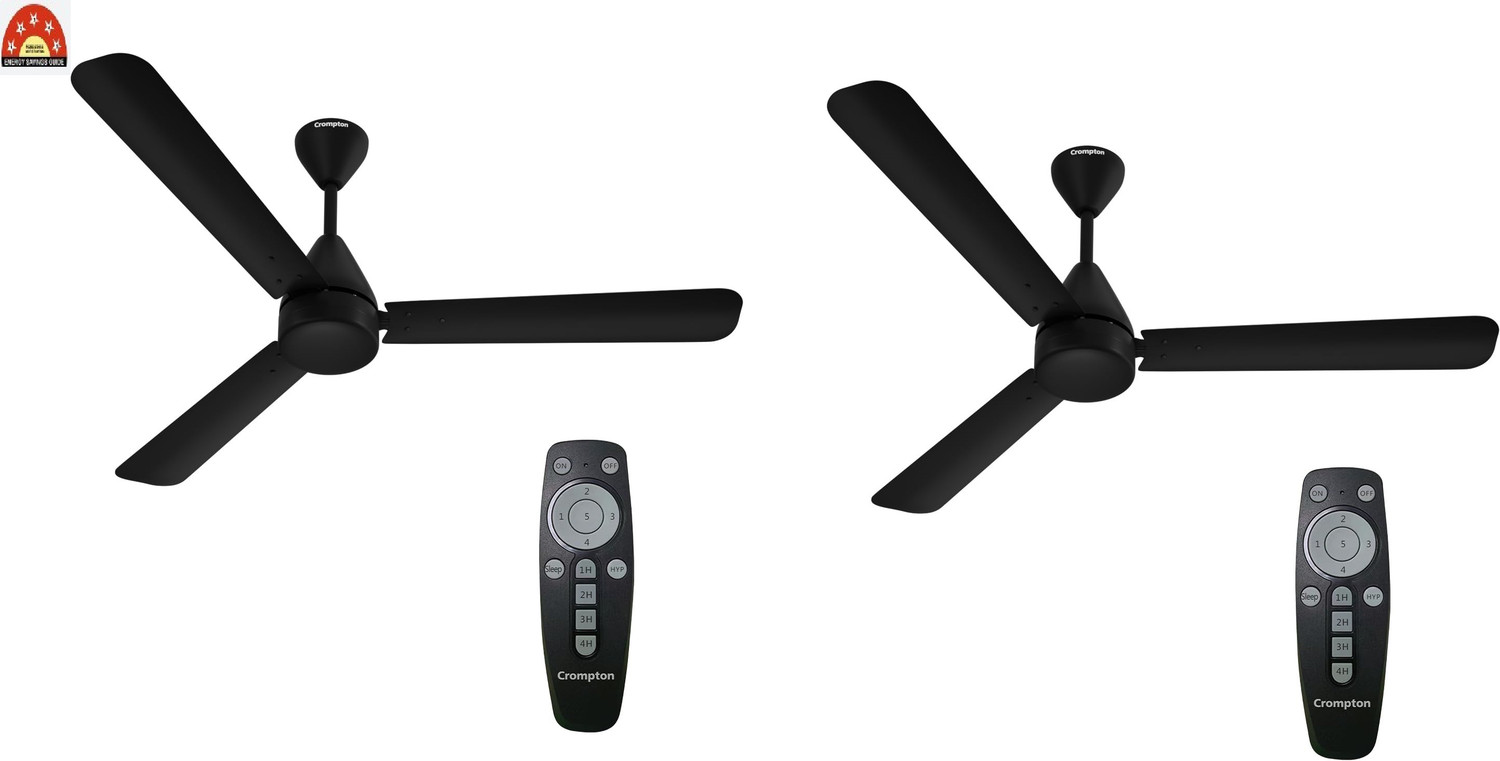 Image of Crompton Energion Hyperjet Pack of 2 with 1 Year Warranty 1200 mm Ceiling Fan (5 Star | Black | Pack of 2)