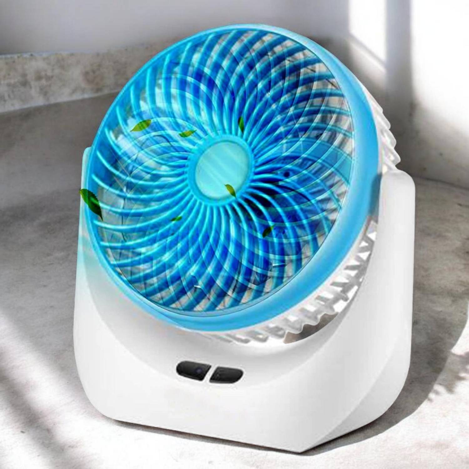 RAMIME High Speed Rechargeable Table Fan with LED Light For Office Desk, Home 258 Ultra High Speed 1400 mm Table Fan