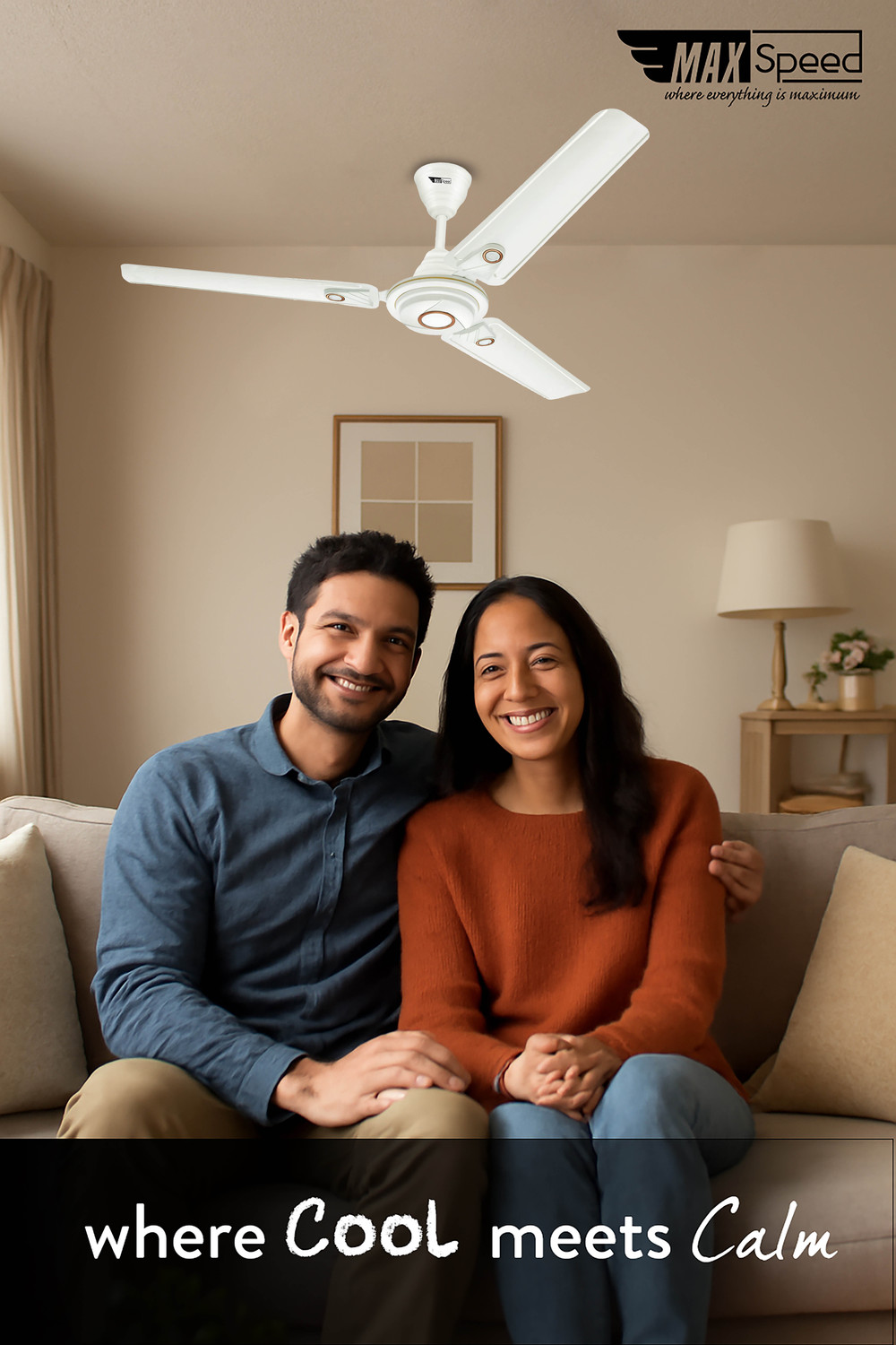 Image of Max Speed Bruno Brown | Ceiling Fan | for Small Room, Kitchen and Pooja Room with 12 Months Warranty Ultra High Speed 1200 mm Ceiling Fan