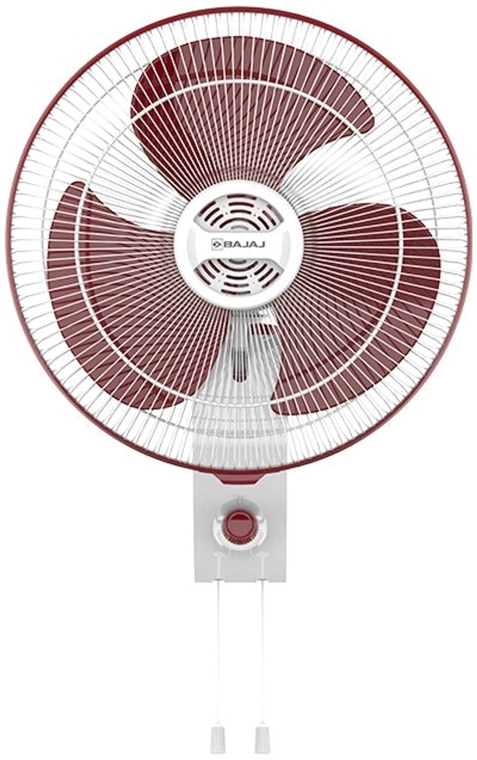 BAJAJ Veloce HS 400mm White & Maroon Wall Fan with 2 Year Warranty Energy Saving 400 mm Wall Fan