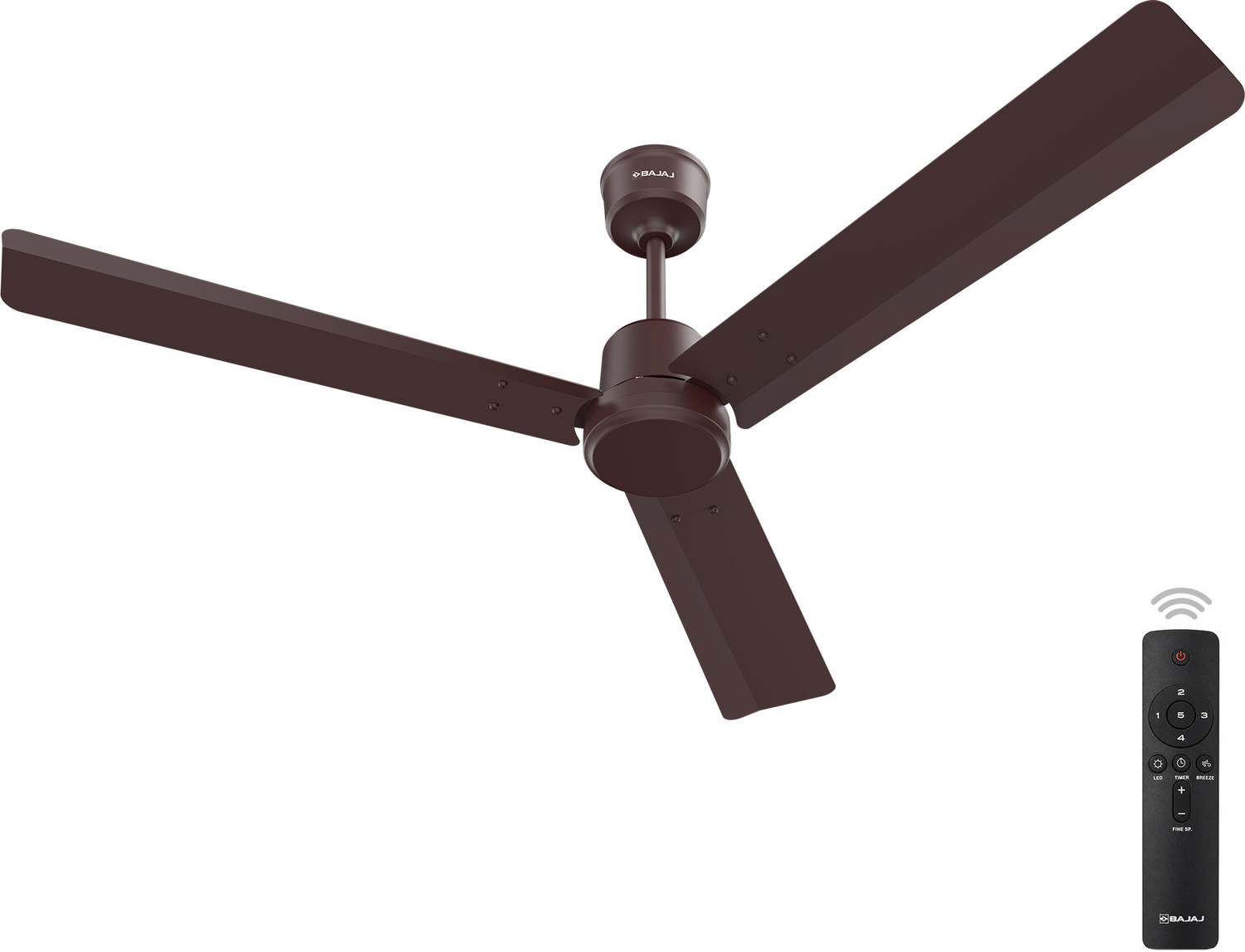 Image of BAJAJ Classico Sleek 1200mm Red Walnut Ceiling Fan with 2 Year Warranty BLDC Motor with Remote 1200 mm Ceiling Fan