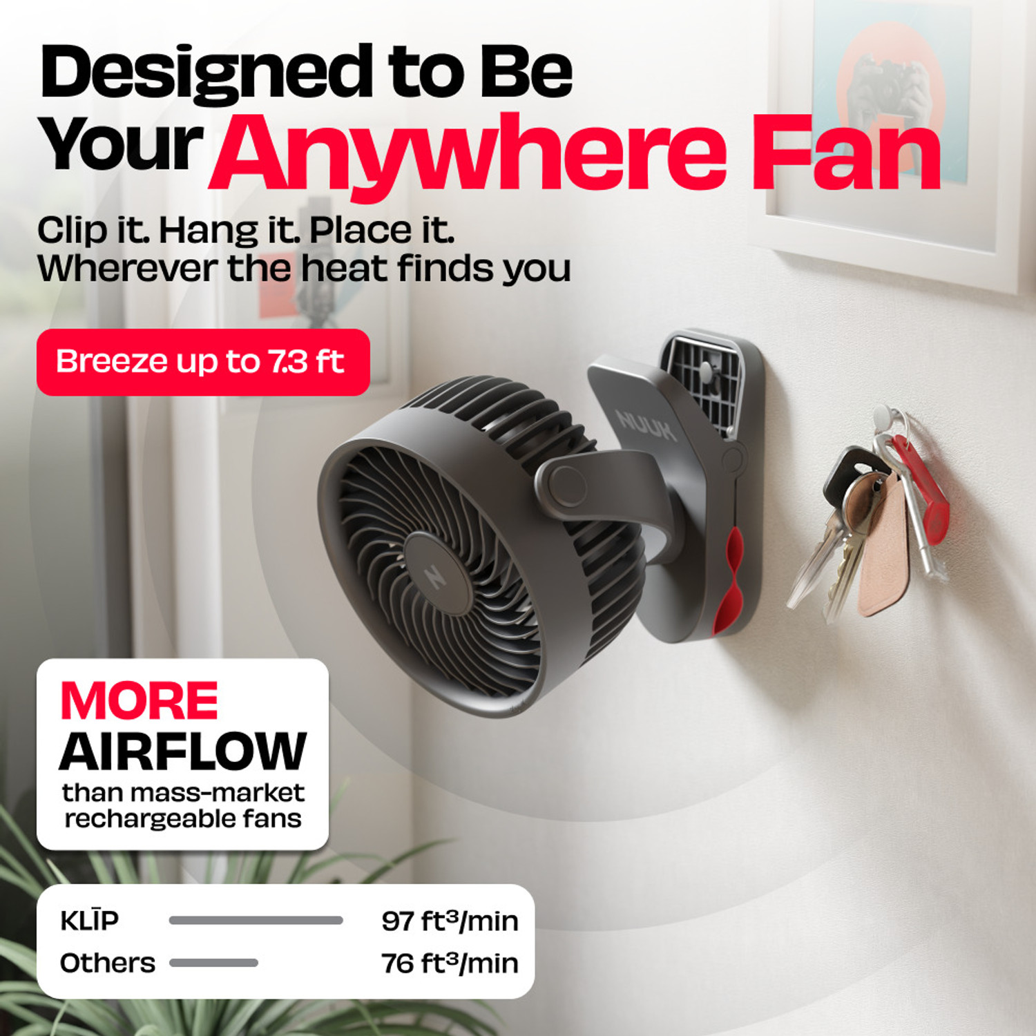 Image of Nuuk KLIP with 2 Year Warranty BLDC Motor, Silent Operation 127 mm Table Fan
