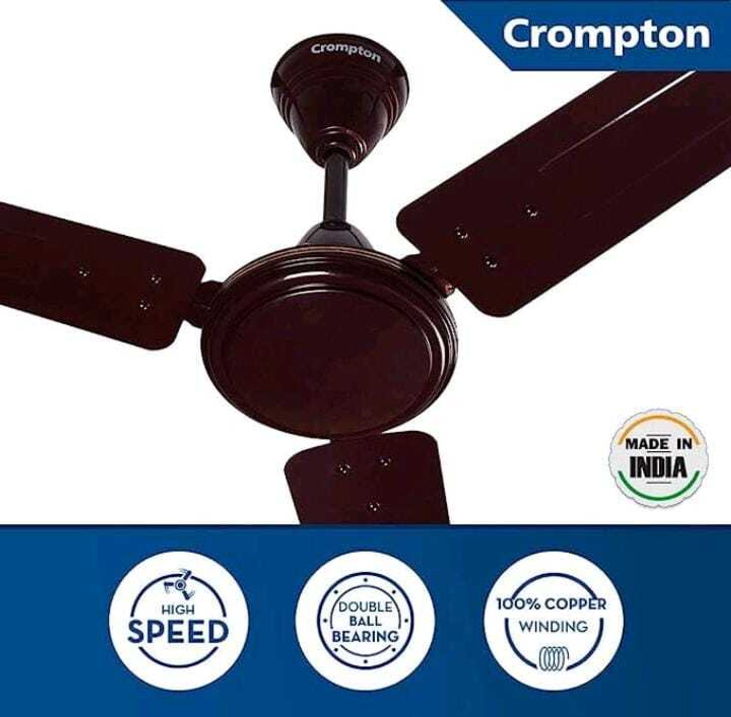 Image of Crompton Star Drift 1200mm Brown with 2 Year Warranty Ultra High Speed 1200 mm Ceiling Fan