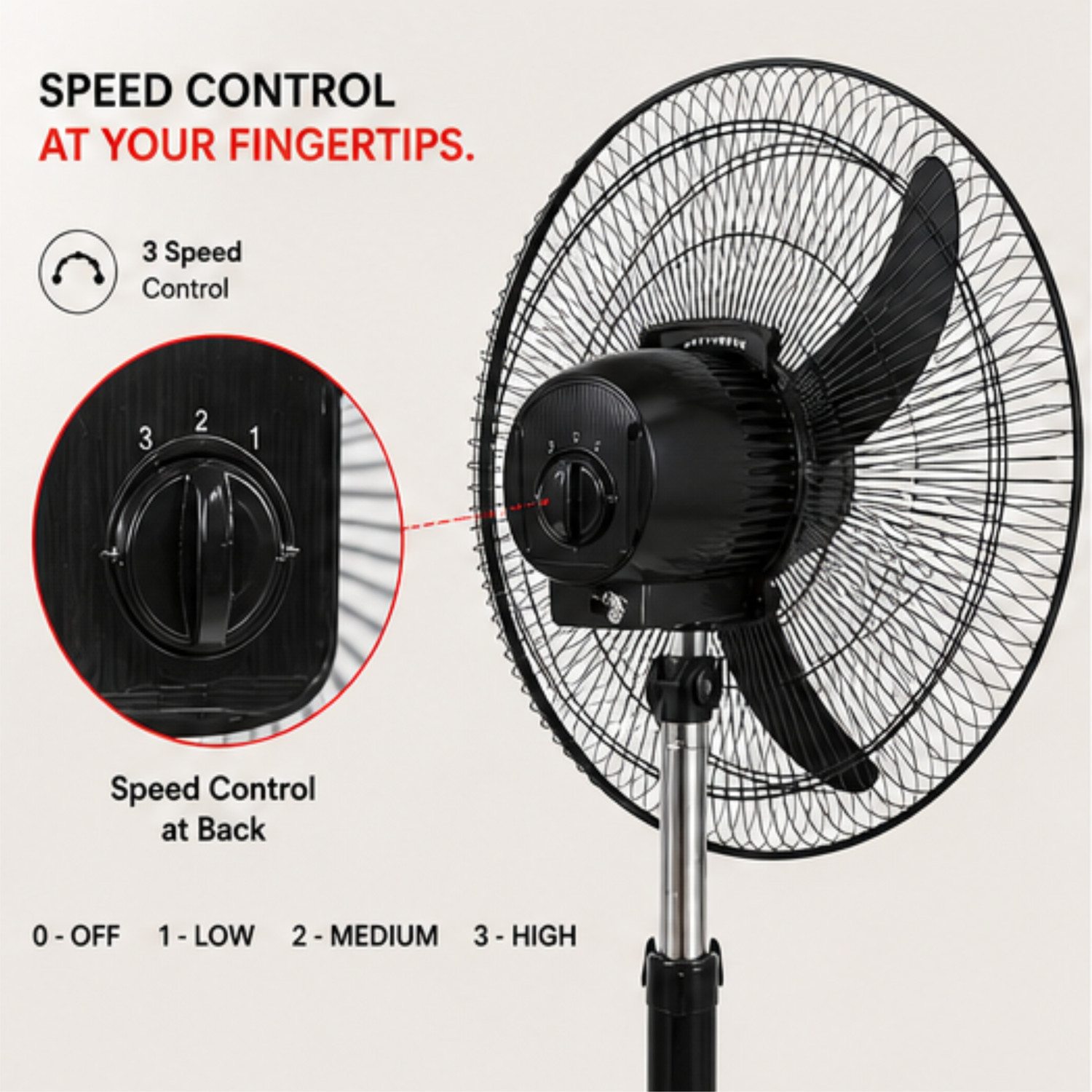 Image of Eltons Aerion Bullet Farata Fan | Energy Efficient | Low Noise | ISI Certified with 12 Months Warranty 400 mm Pedestal Fan