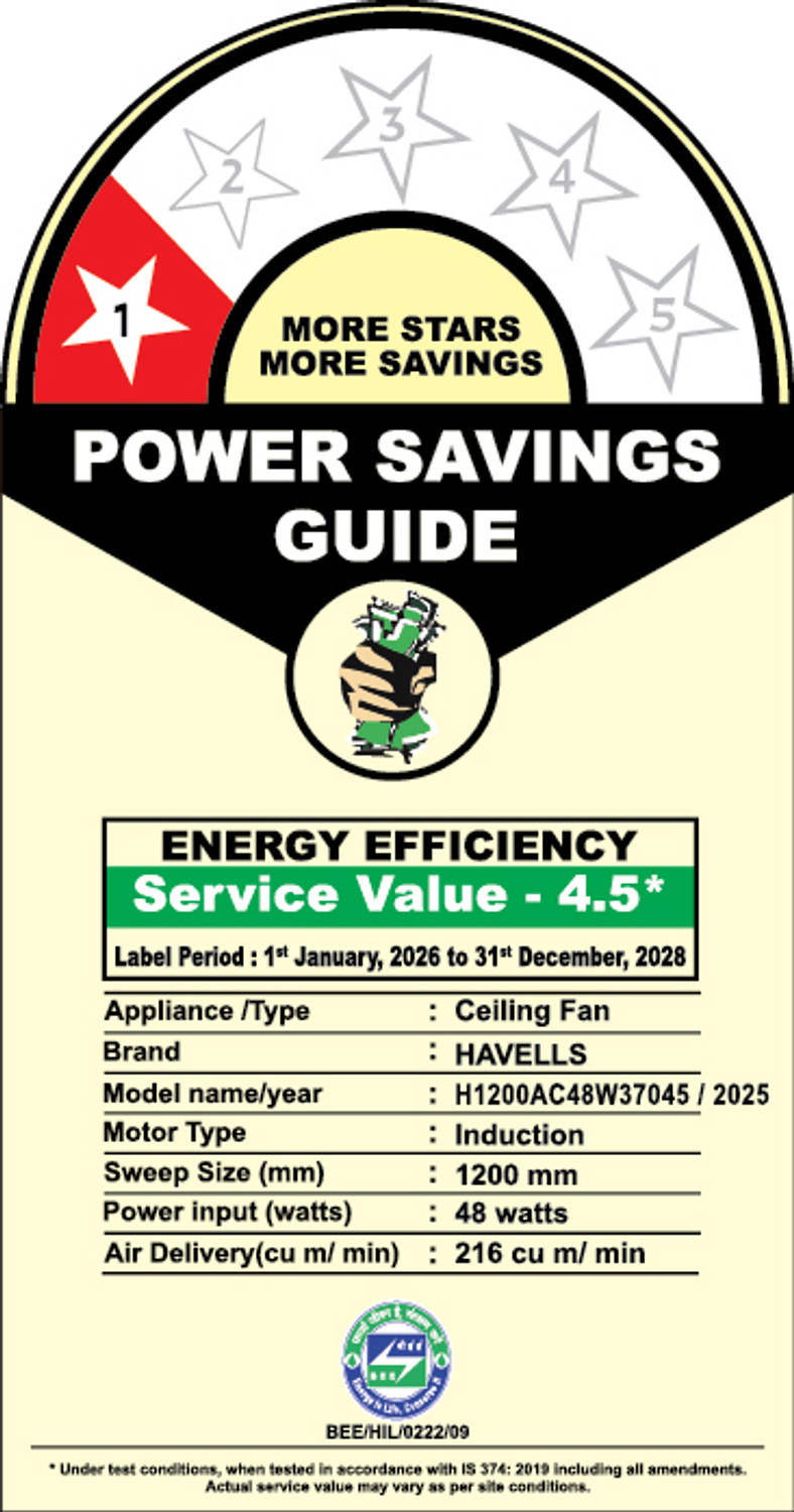 Image of HAVELLS AMBROSE HS with 2 Year Warranty Energy Saving 1200 mm Ceiling Fan (1 Star | Copper | Pack of 1)