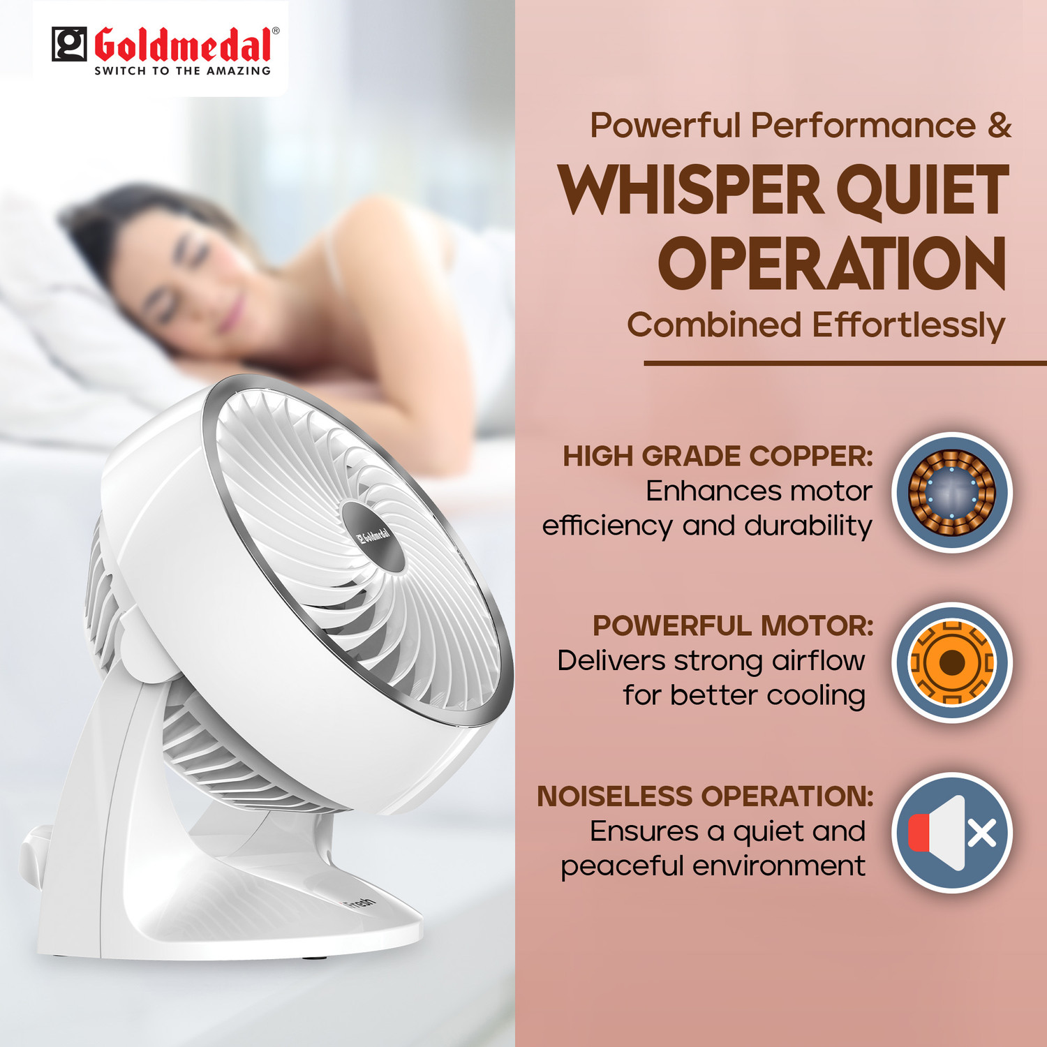 Image of Goldmedal i-Fresh 230mm with 2 Year Warranty 230 mm Table Fan