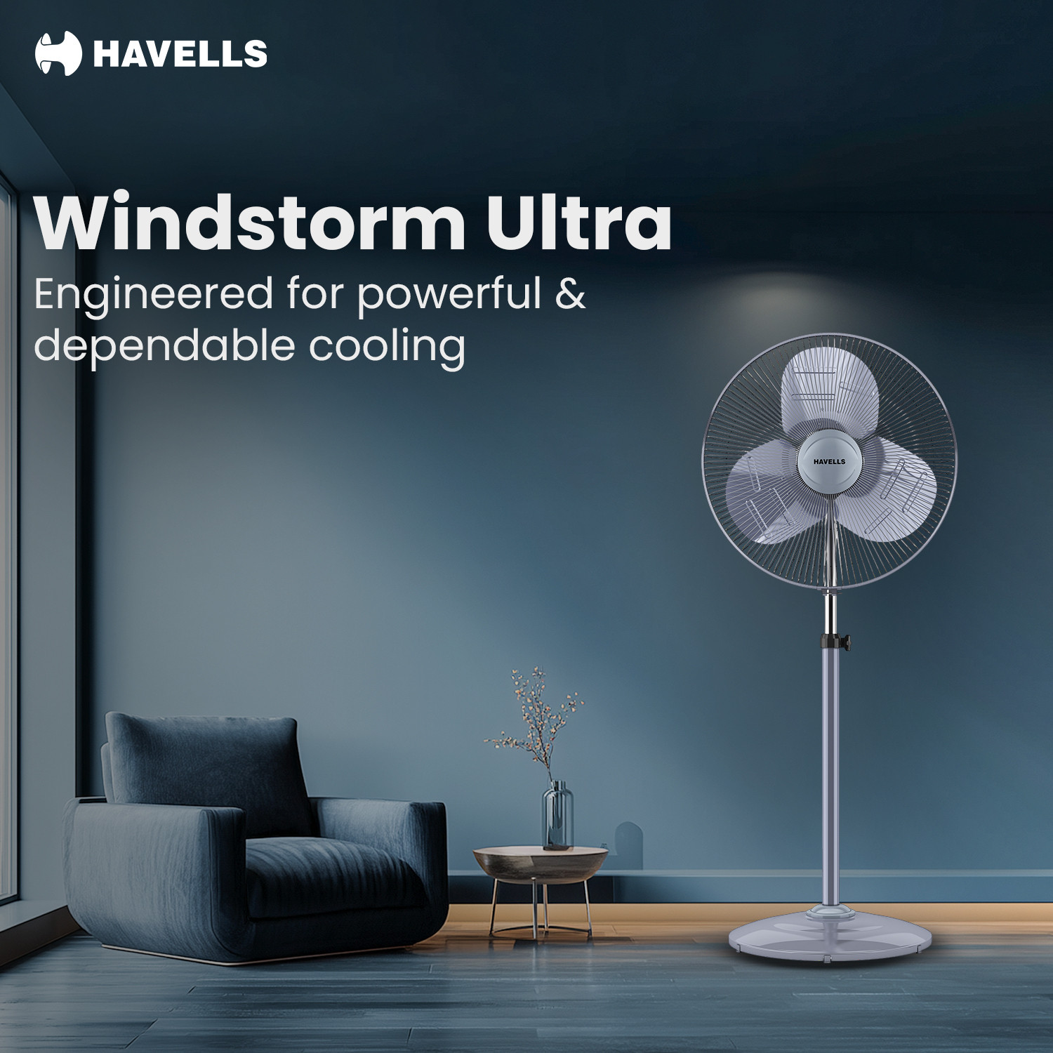 Image of HAVELLS Windstorm Ultra with 2 Year Warranty Energy Saving 500 mm Pedestal Fan