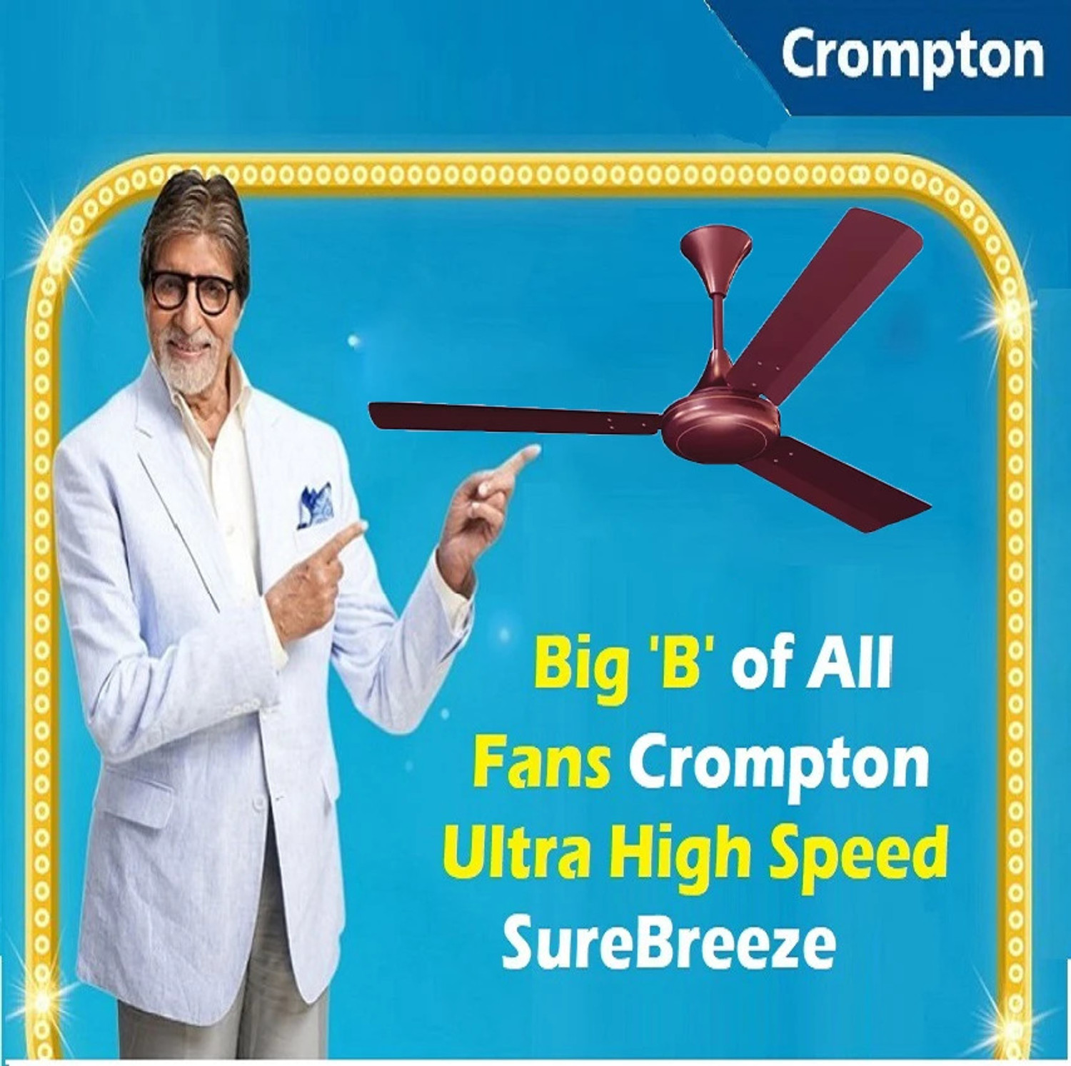 Image of Crompton SUREBREEZE 400 RPM HS Plus Super Hi - Speed 100% COPPER MOTOR LONGER LIFE 156 with 24 Months Warranty Energy Saving 1200 mm Ceiling Fan