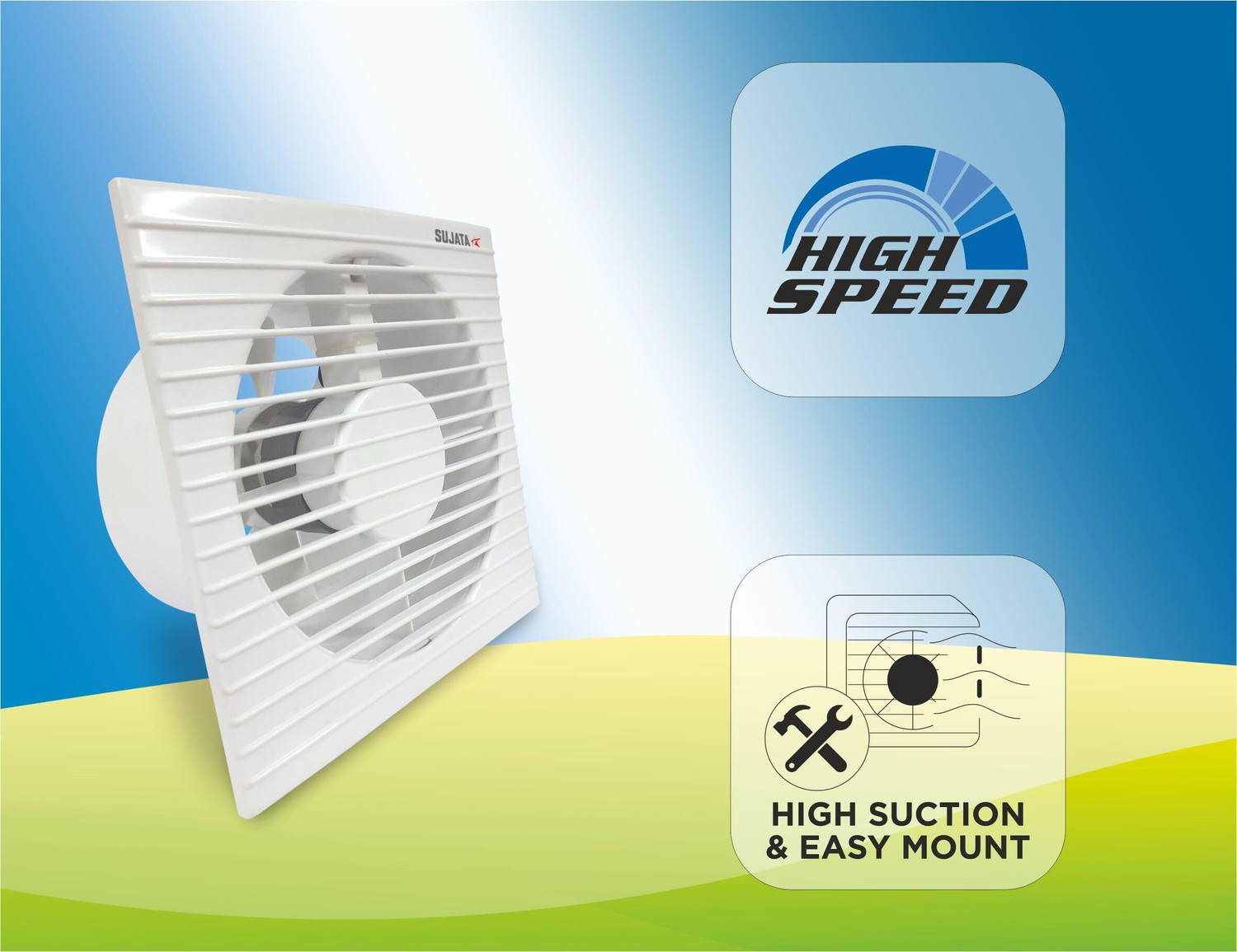 Image of SUJATA Woosh APB81 Exhaust Fan 6Inch | High Suction | Copper Winding | Ventilation Fan 150 mm Exhaust Fan