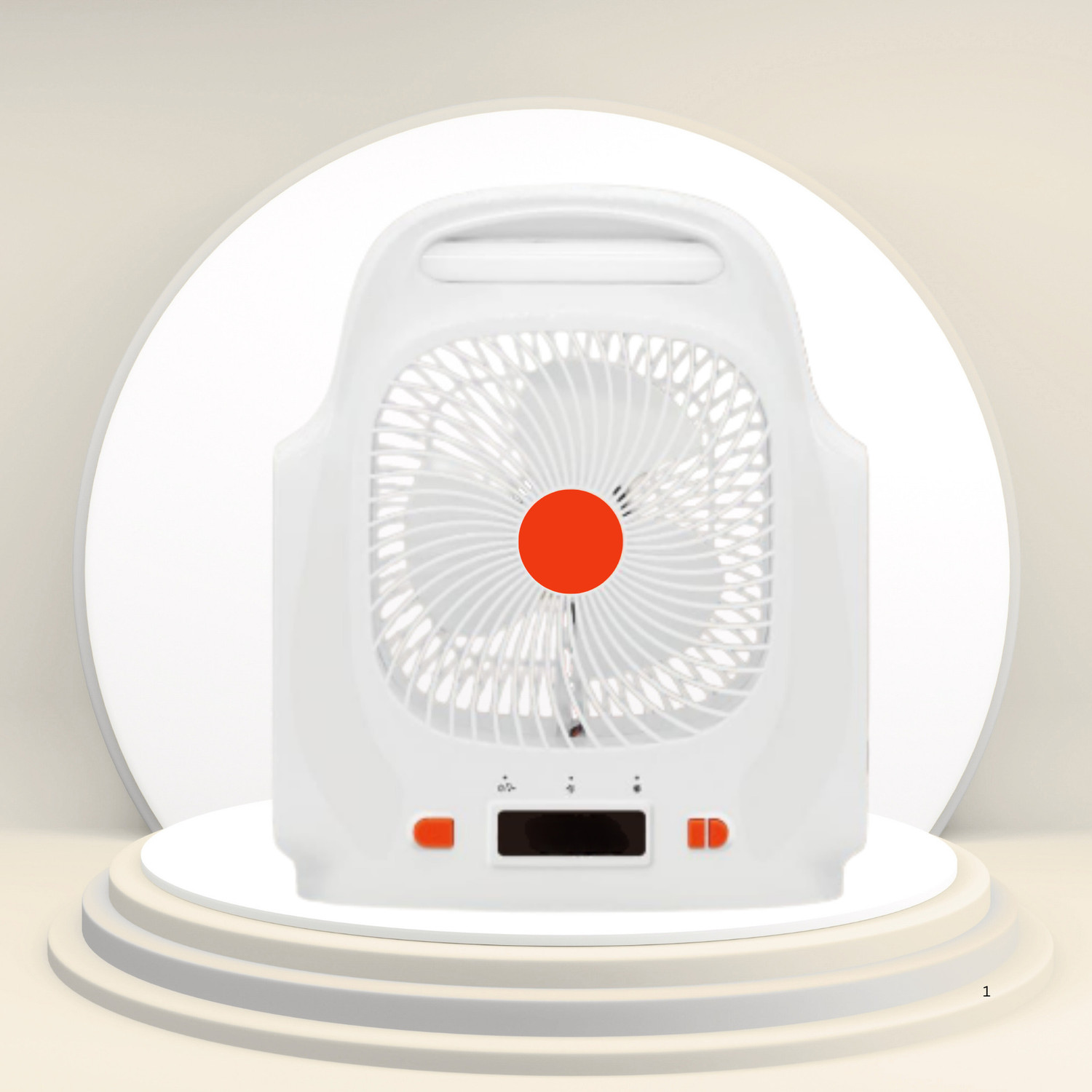 Image of DRUMSTONE Solar Rechargeable Fan - LED Light & Cord-Free Cooling for Home or Outdoors with 7 Year Warranty 3 mm Table Fan