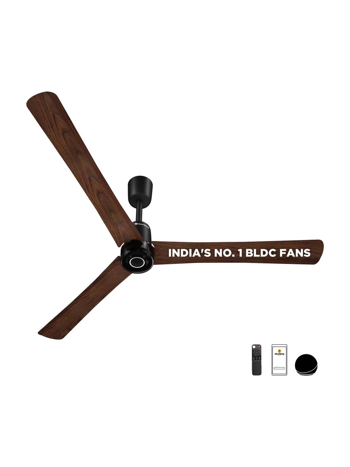 Atomberg Renesa Elite Smart| Voice Control|High Air Flow|Moonbeam LED Light|Sleek Design with 3 Year Warranty BLDC Motor with Remote 1400 mm Ceiling Fan