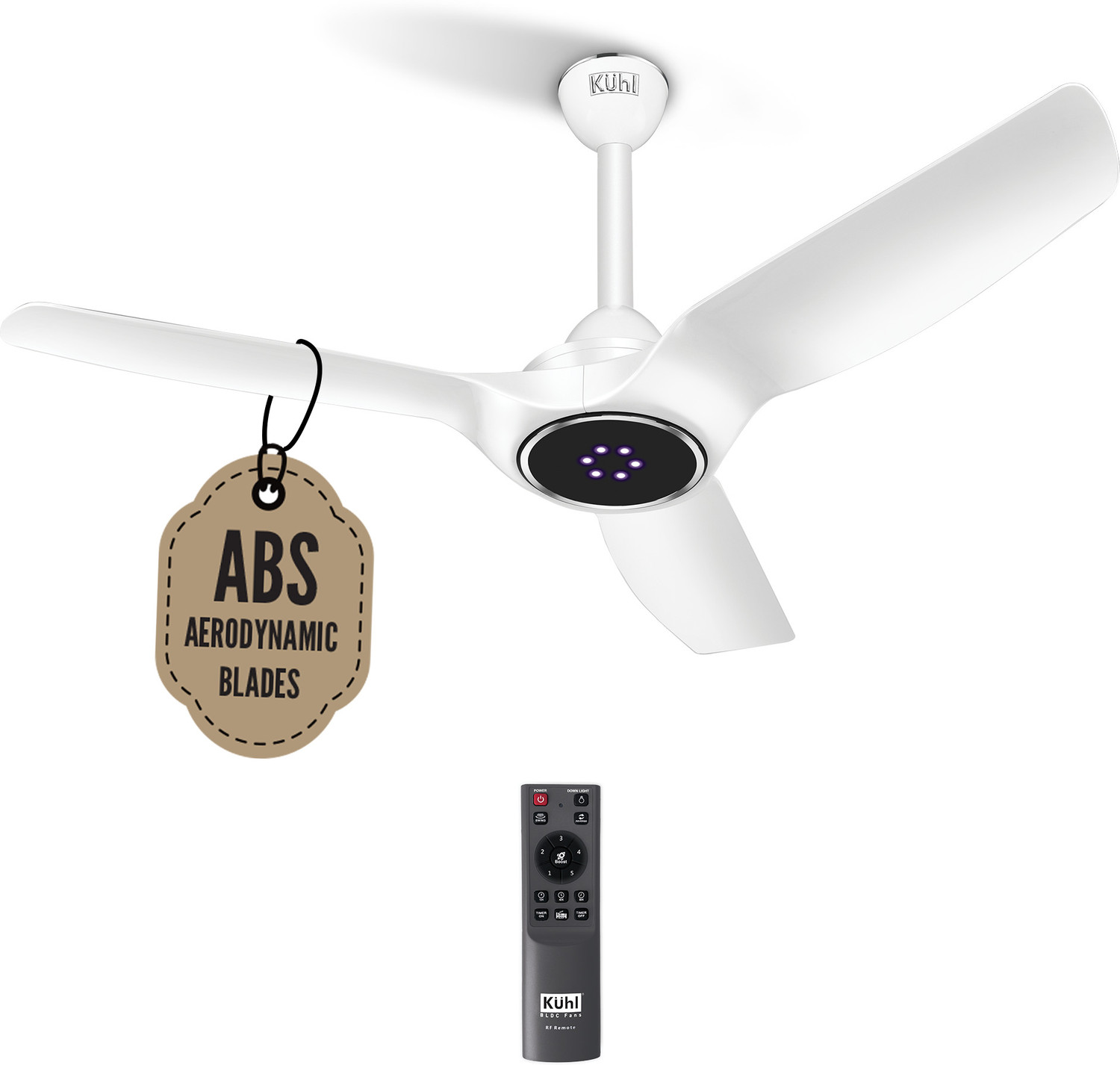 Image of KUHL Meridian M3 Power Saving BLDC Ceiling Fan|Air Flow|LED Indicators & Reverse Mode BLDC Motor with Remote 1200 mm Ceiling Fan