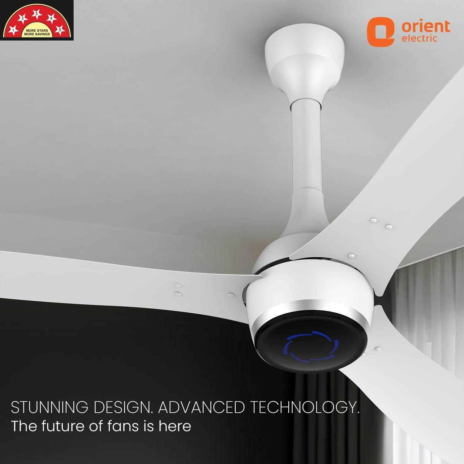 Image of Orient Electric AEON BLDC PIXEL WHITE VC FAN WITH REMOTE with 5 Year Warranty BLDC Motor with Remote 1200 mm Ceiling Fan