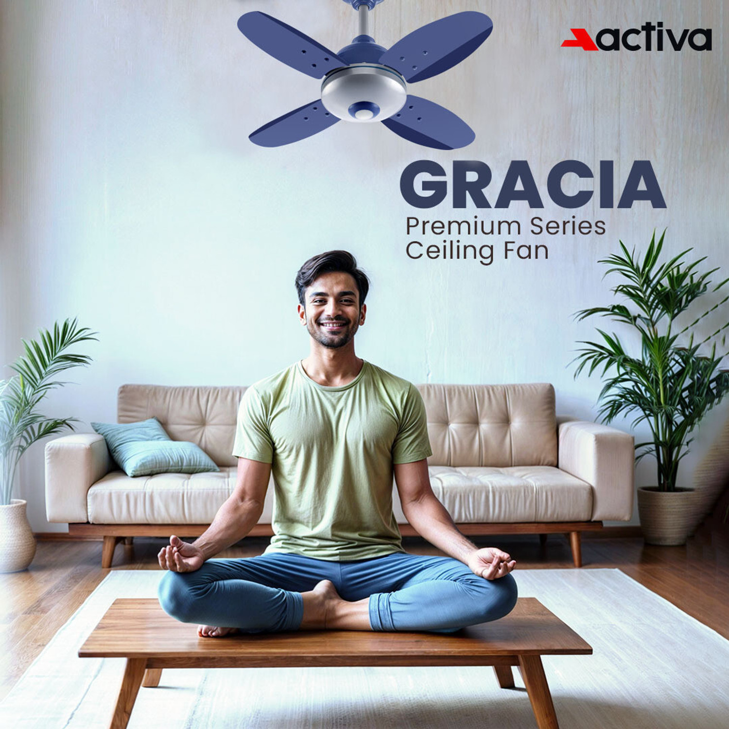 Image of ACTIVA BLDC GRACIA | LED Light | Energy Saving | Anti Dust with 5 Year Warranty BLDC Motor with Remote 600 mm Ceiling Fan