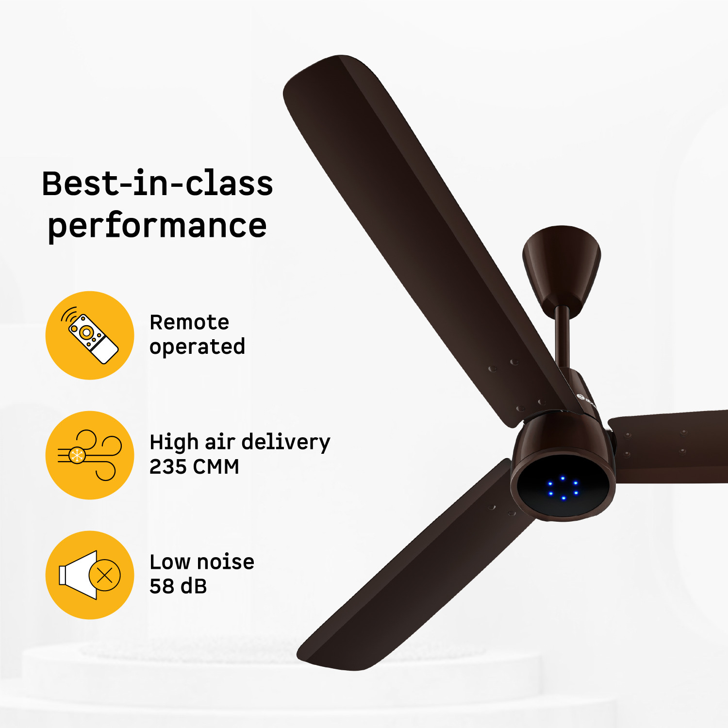 Image of Atomberg Renesa Epoque|Advance air+ Technology|Sleek Fan|LED Indicator|Low Noise with 2 Year Warranty BLDC Motor with Remote 1200 mm Ceiling Fan
