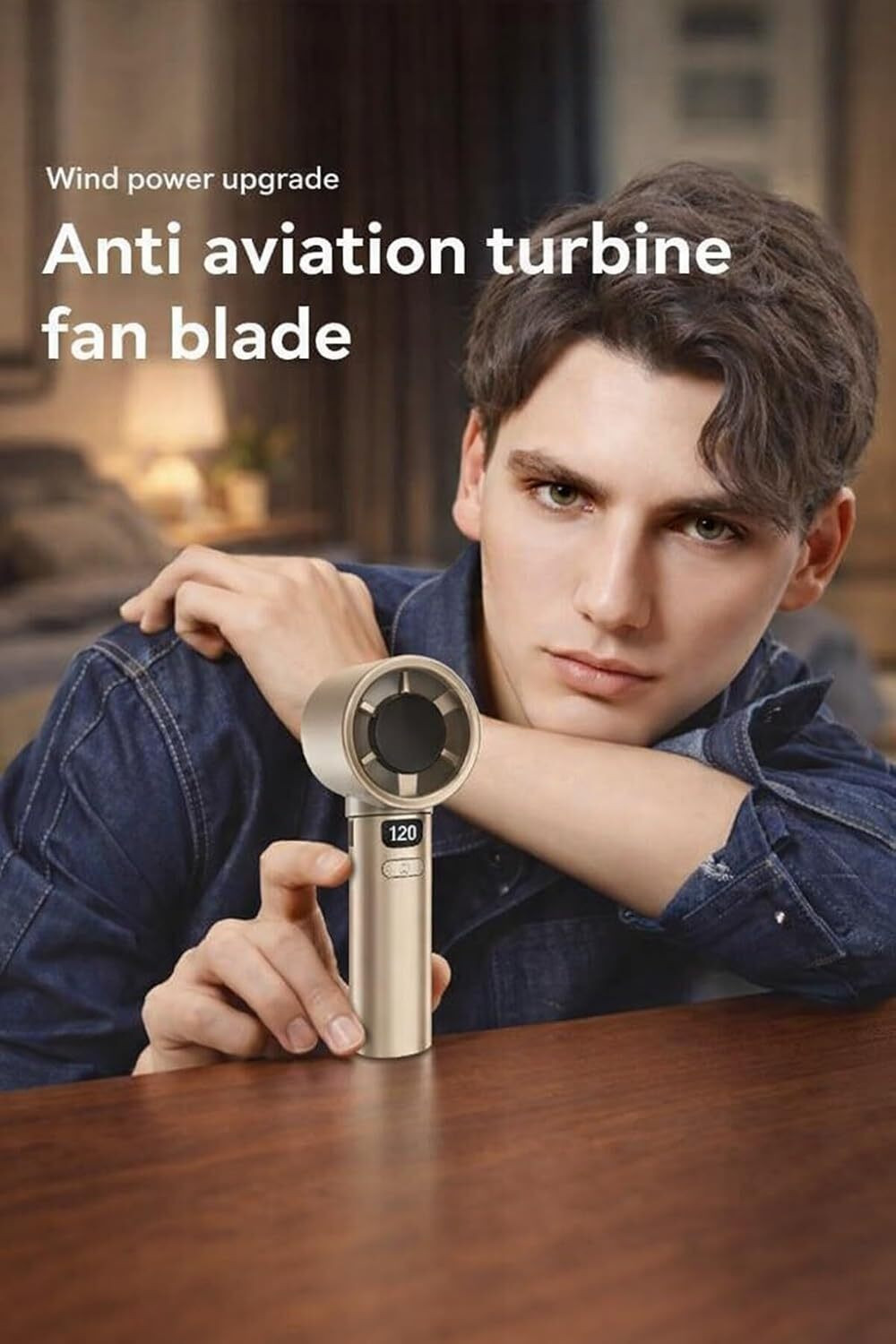 Image of FITRIC Mini Handheld Cooling Fan USB Rechargeable | Silent | Turbo Air Cooler BLDC Motor 60 mm Table Fan