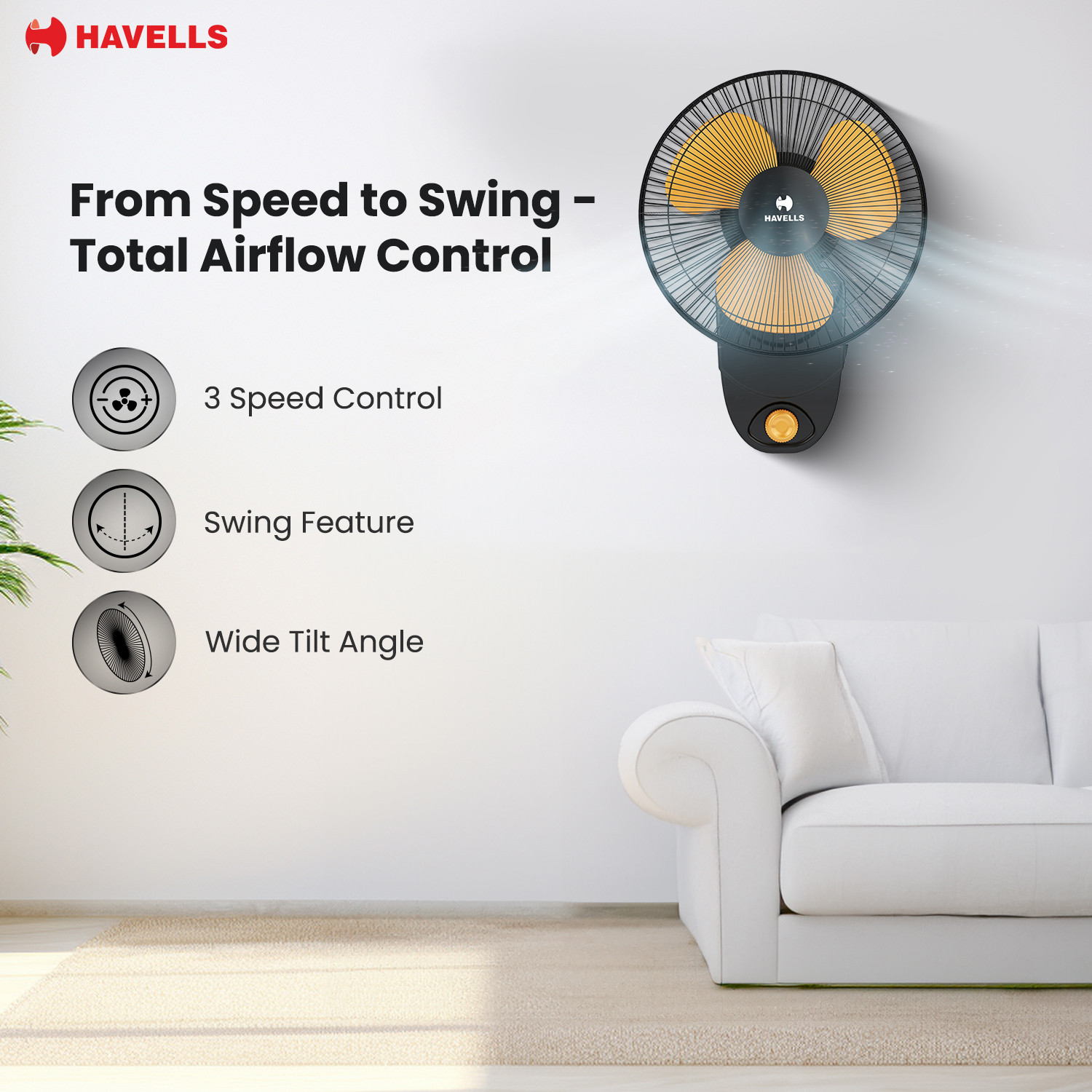 Image of HAVELLS CANDY HS|Low Noise|100 % Copper Motor|High Speed|Thermal Overload Protection with 2 Year Warranty Energy Saving 230 mm Table Fan