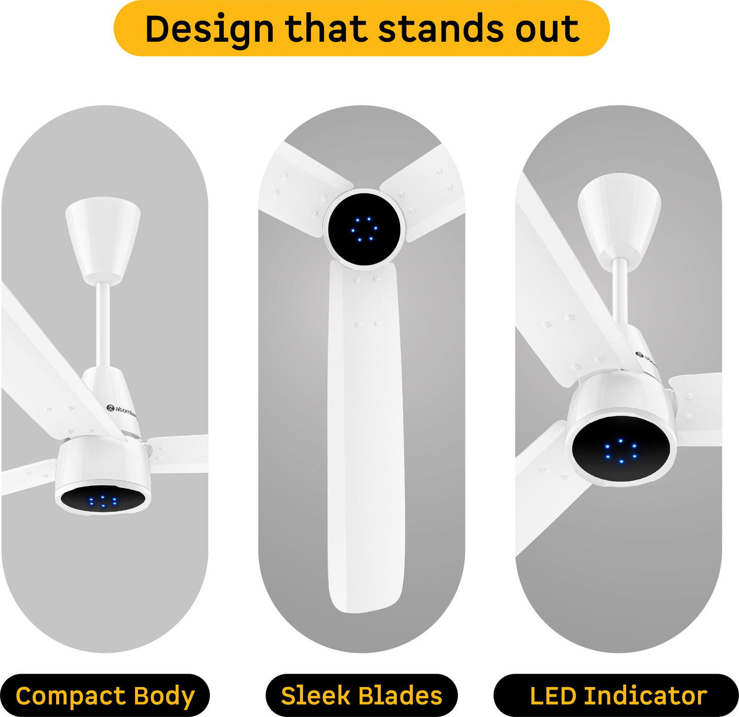 Image of Atomberg Renesa Epoque | Advance air+ Technology | Sleek Fan | LED Indicator | Low Noise with 2 Year Warranty BLDC Motor with Remote 1200 mm Ceiling Fan